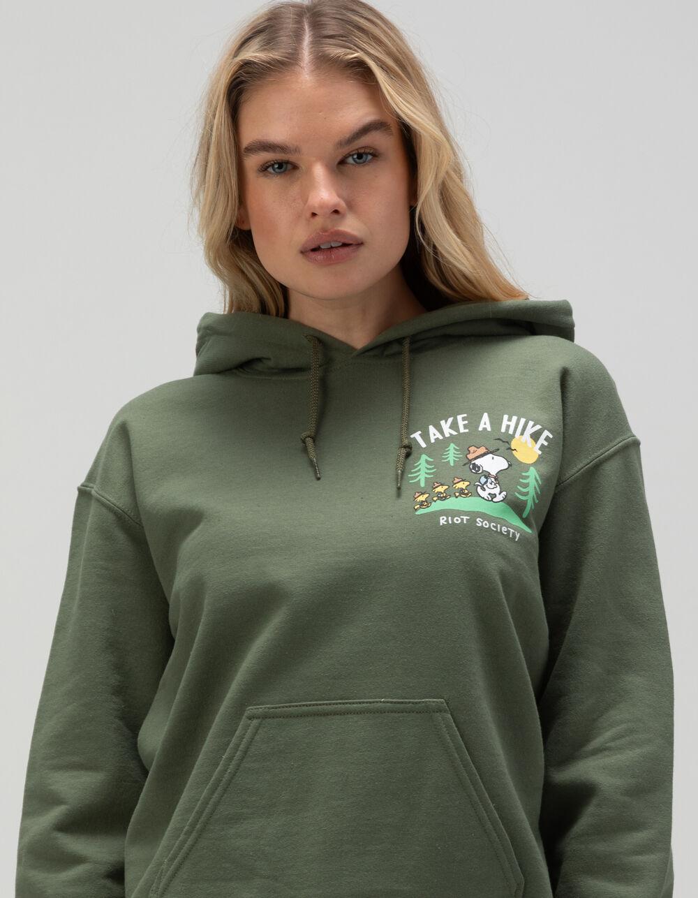 RIOT SOCIETY x Peanuts Take A Hike Womens Hoodie - GREEN Product Image