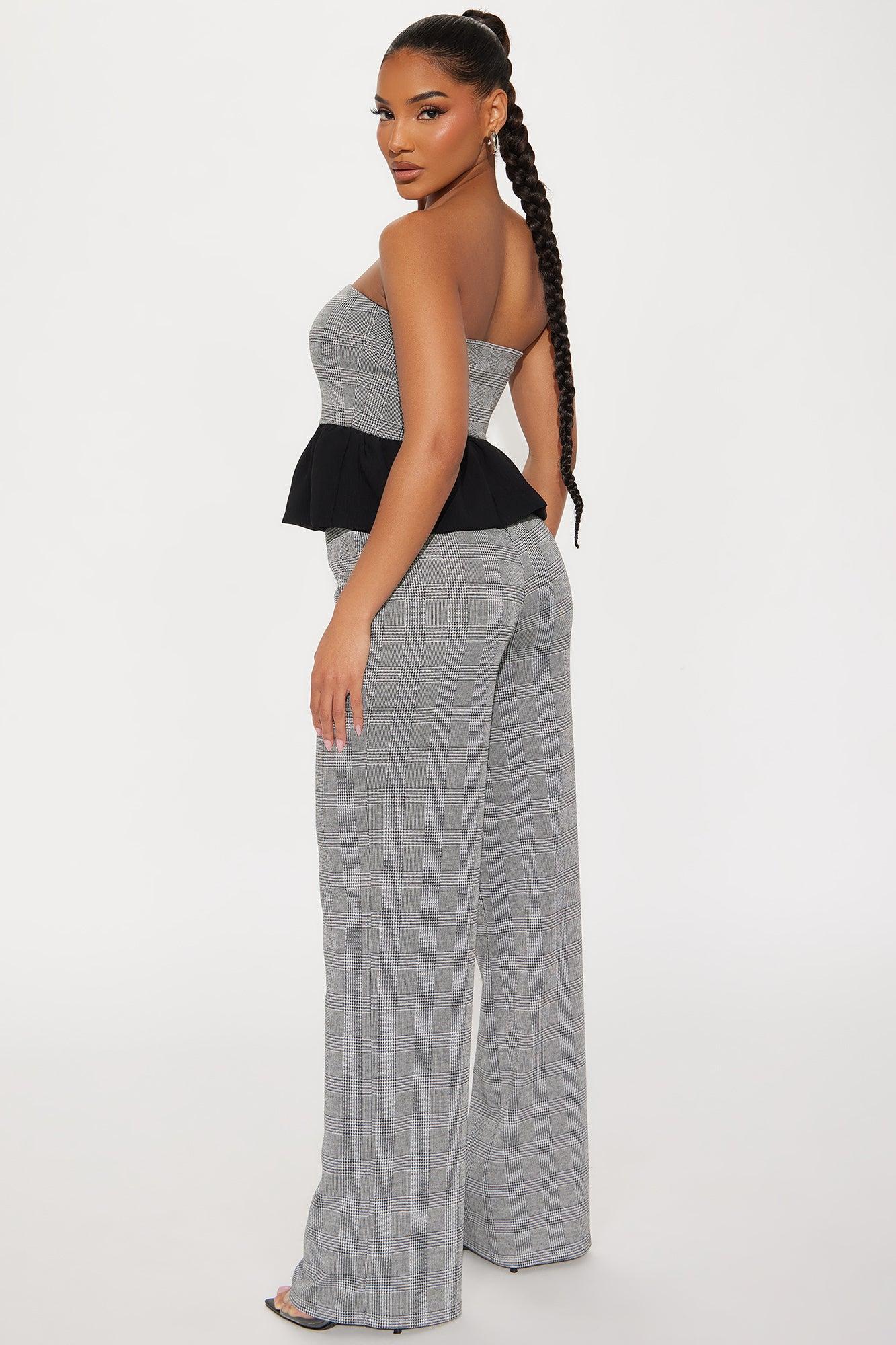 Penny Peplum Pant Set  - Grey/combo Product Image