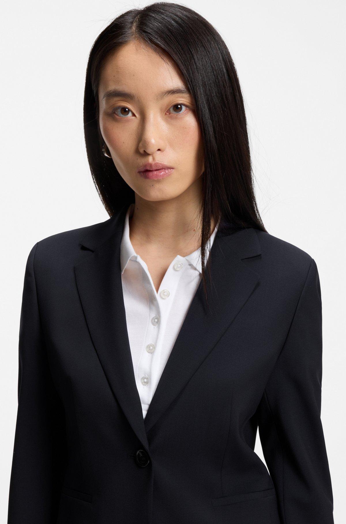 Regular-fit blazer in Italian-made virgin wool Product Image