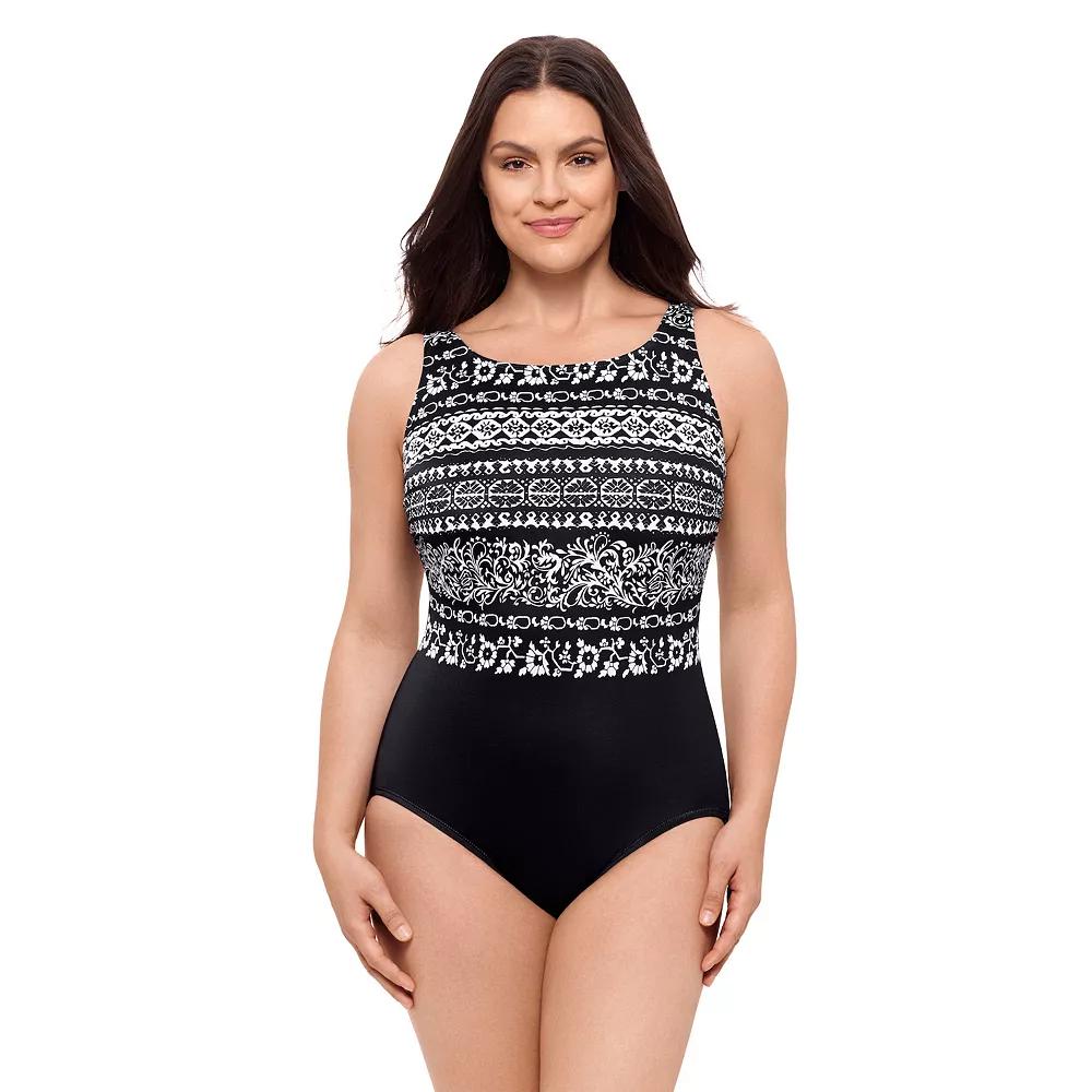 Womens Great Lengths Scoopback Highneck One-Piece Swimsuit Product Image