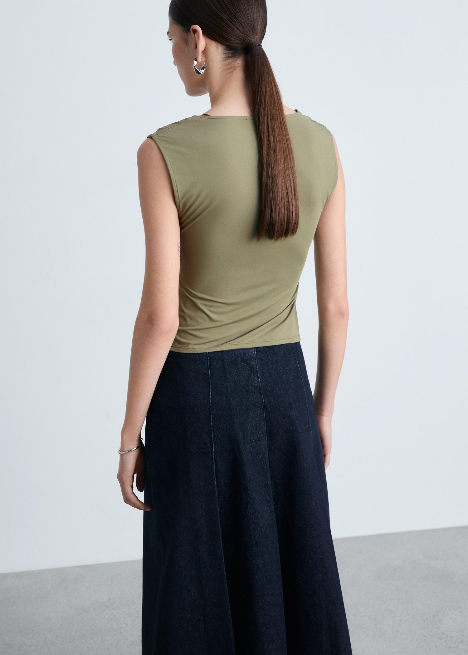 Square-neck strappy top - Women | MANGO USA Product Image