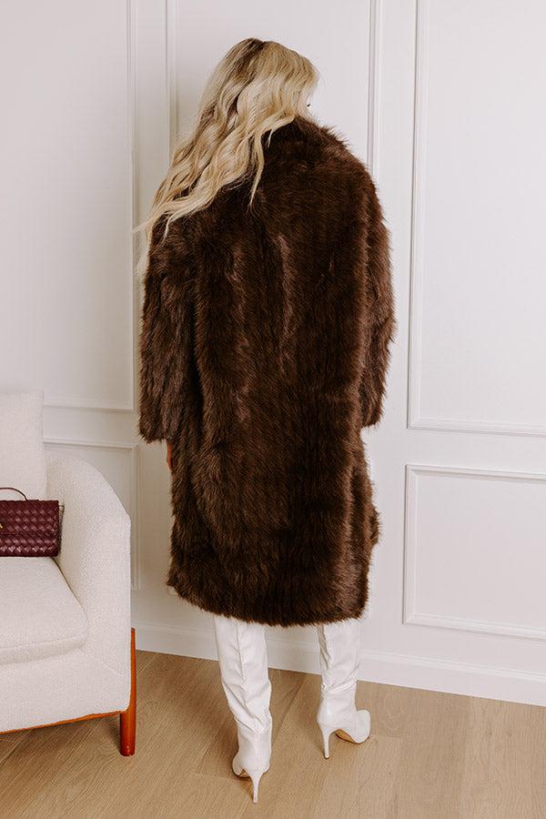 Gala Nights Faux Fur Coat In Chestnut Product Image
