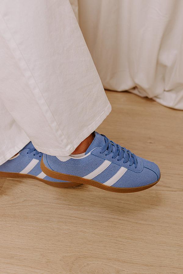 The Sutton Faux Suede Sneaker in Airy Blue Product Image