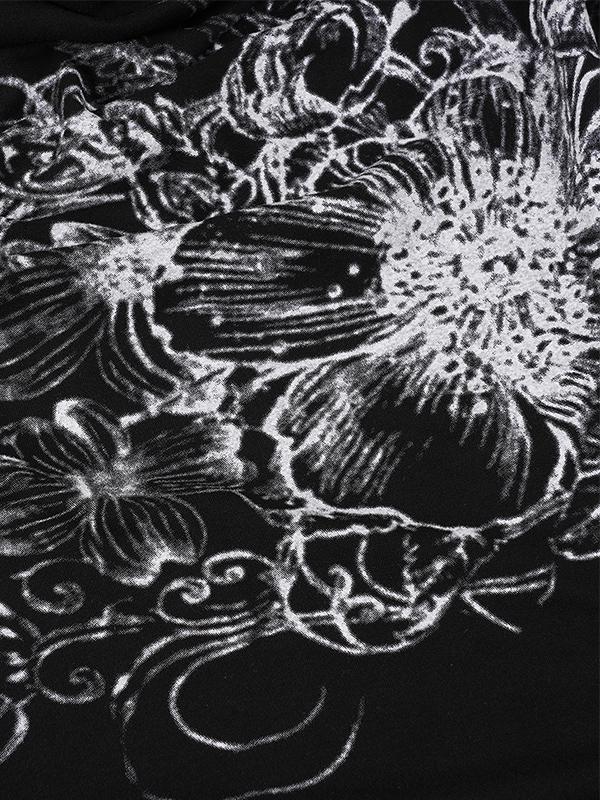 Dark Retro Print Casual Top Product Image