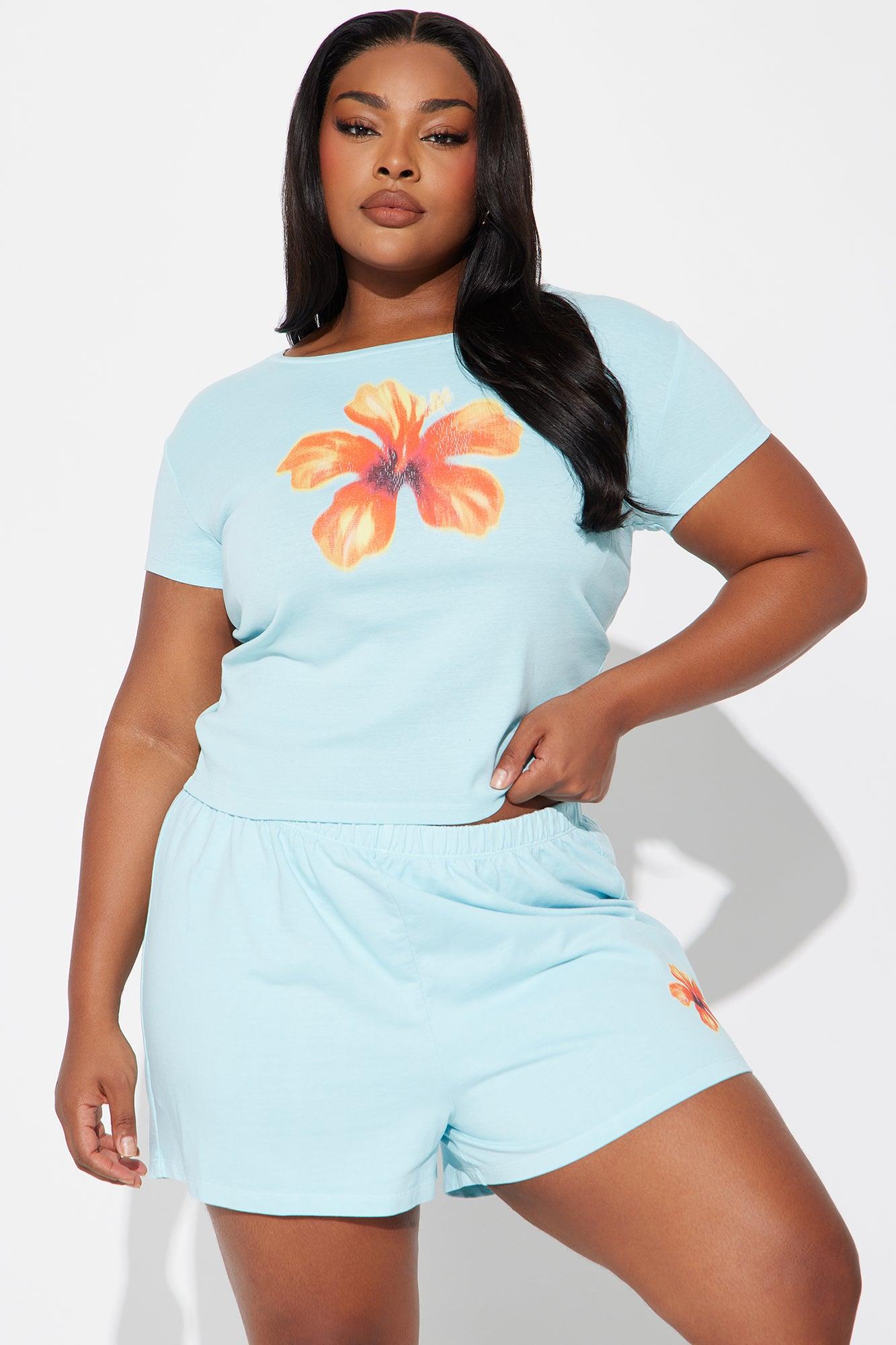 Flower Bomb Short Set - Blue/combo Product Image