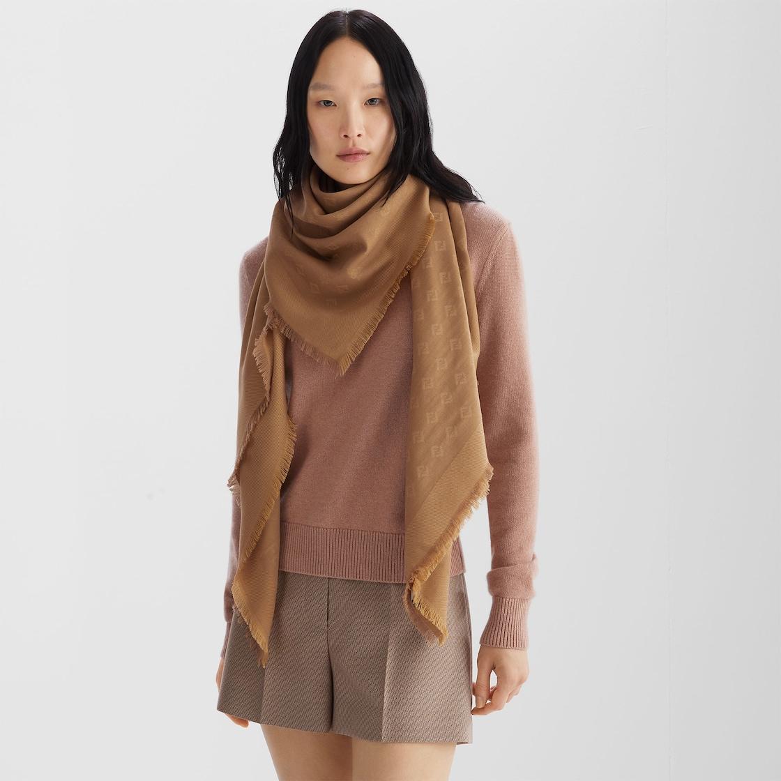 FF ShawlBrown silk and wool shawl Product Image