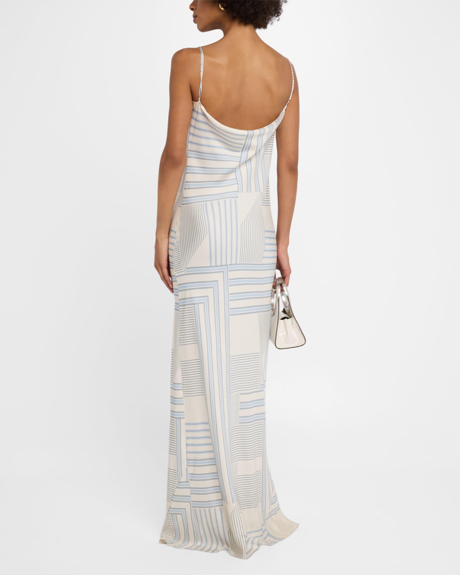 Madison Stripe Silk Slip Dress Product Image