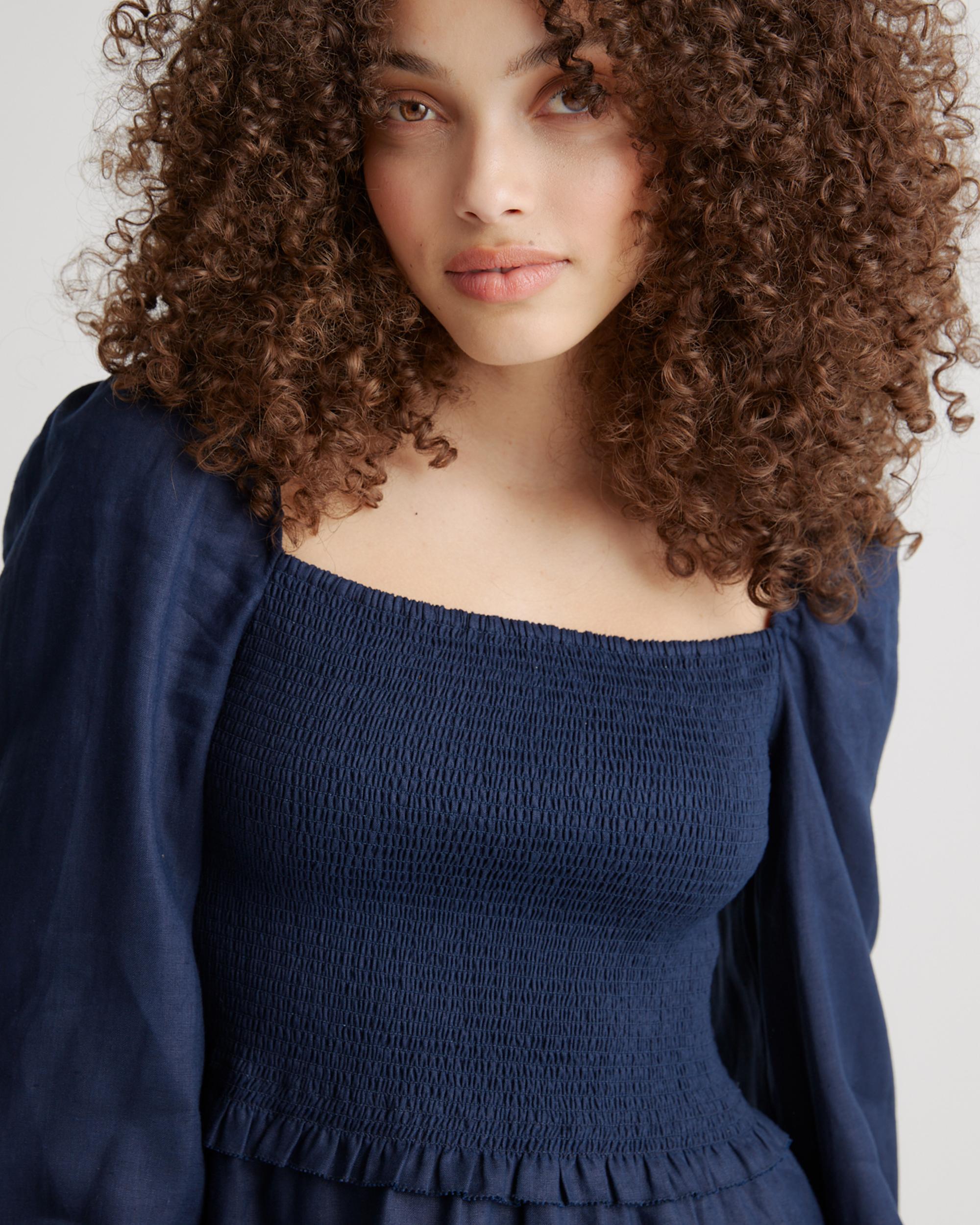 Quince | Women's 100% European Linen Smocked Mini Dress Size XS Product Image