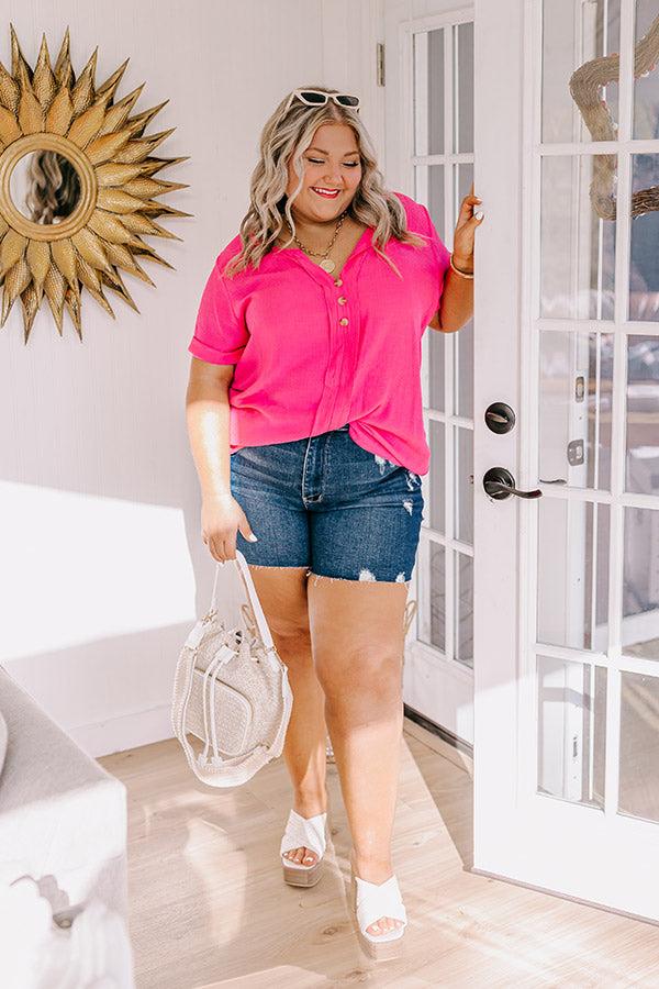 Judy Blue Eleanor High Waist Distressed Shorts Curves Product Image