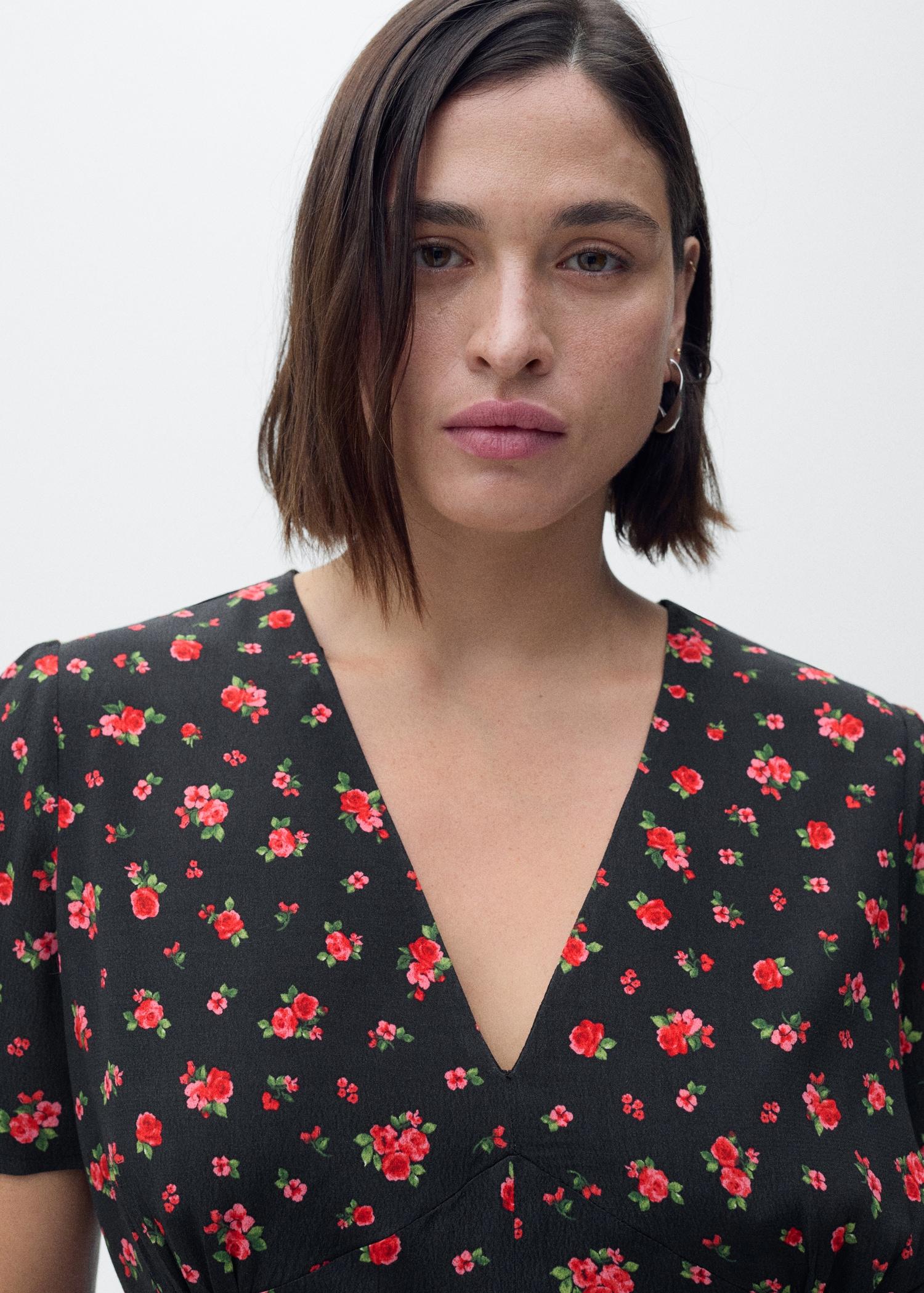 Midi floral dress - Women | MANGO USA Product Image