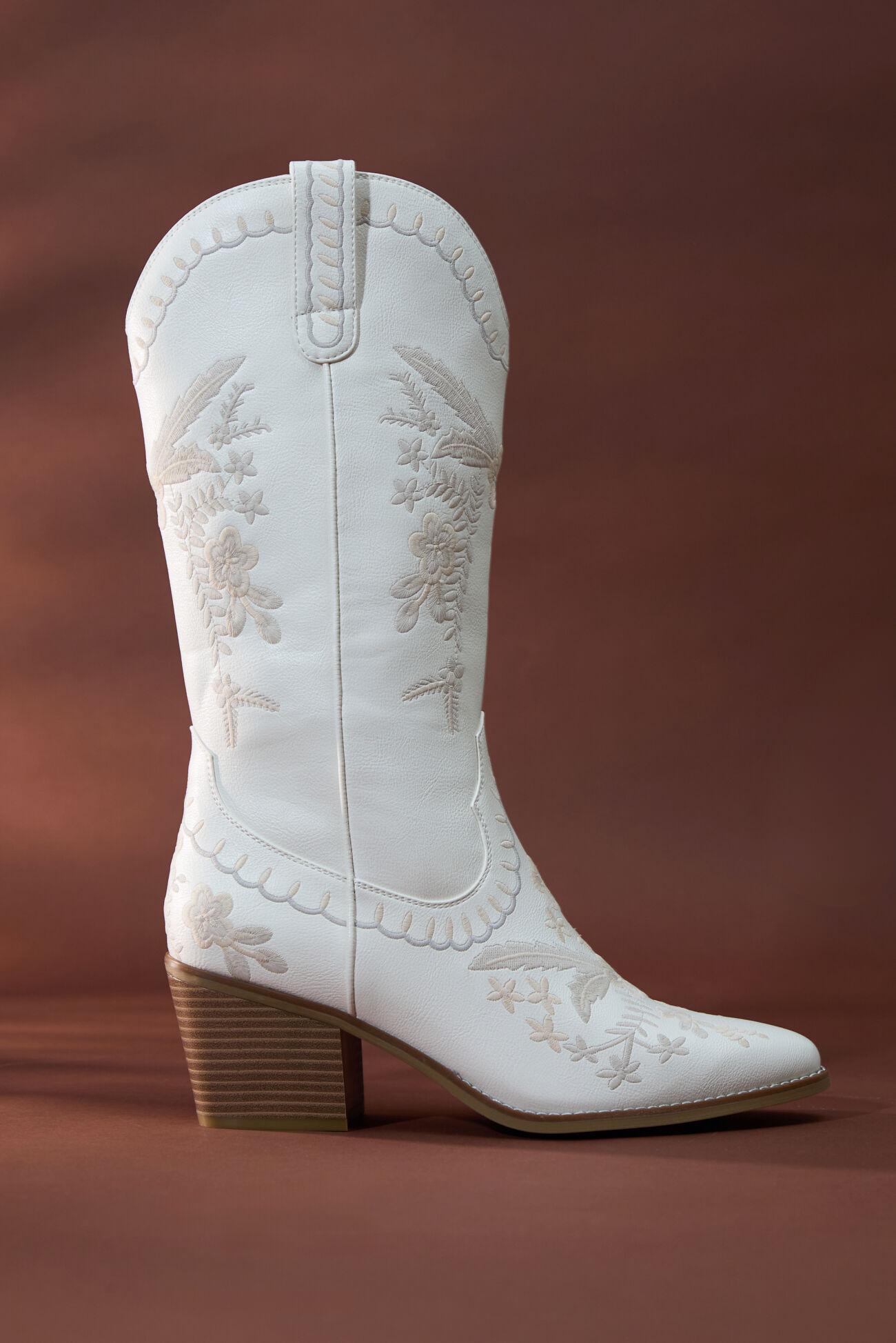 Ella Embroidered Western Boots Product Image