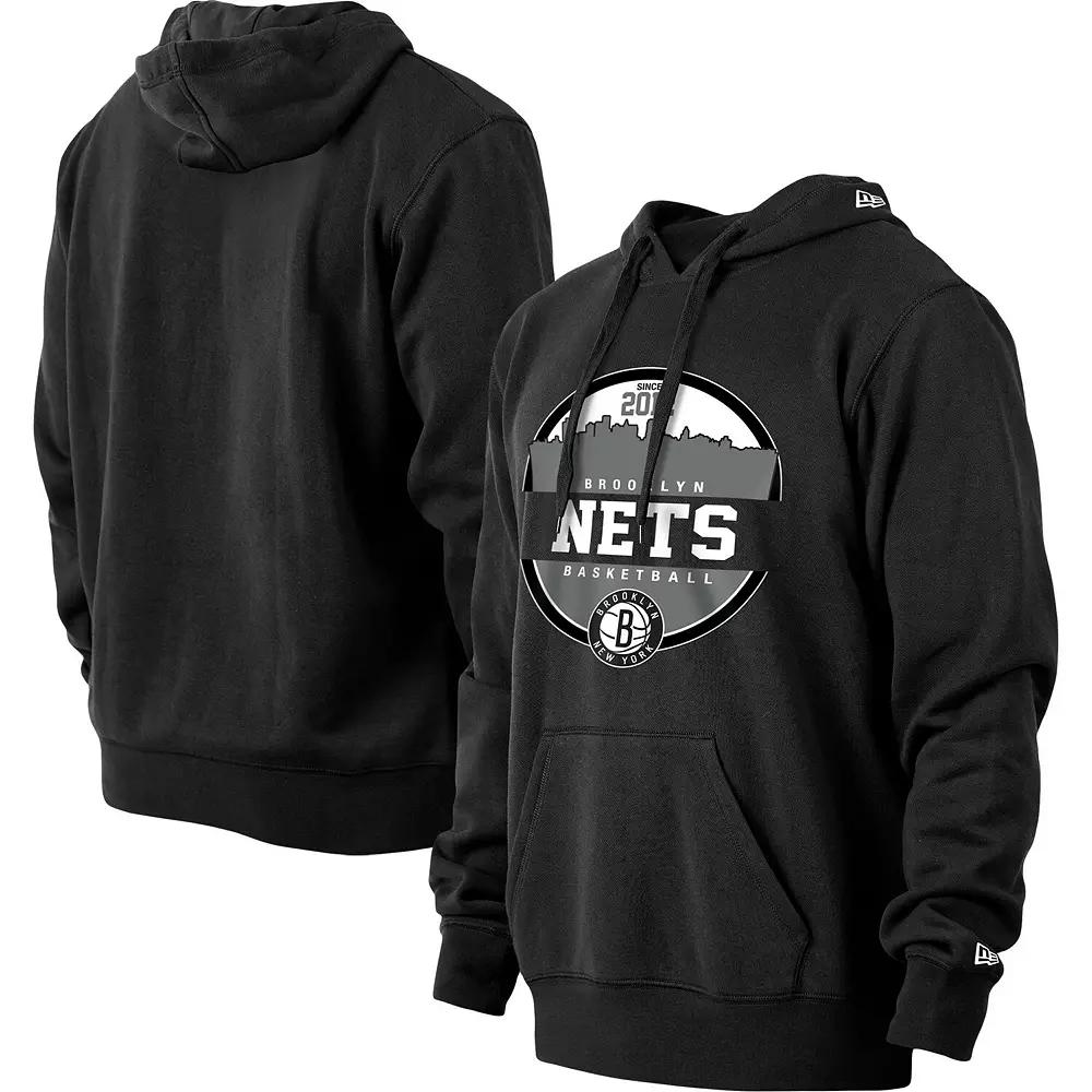 Men's New Era Black Brooklyn Nets Localized Pullover Hoodie,  Product Image