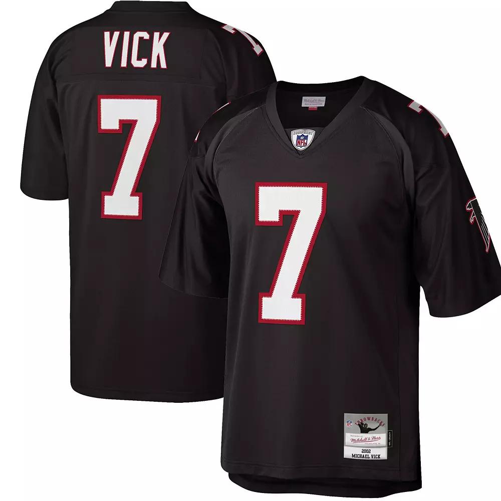 Men's Mitchell & Ness Michael Vick Black Atlanta Falcons Big & Tall 2002 Retired Player Replica Jersey,  Product Image