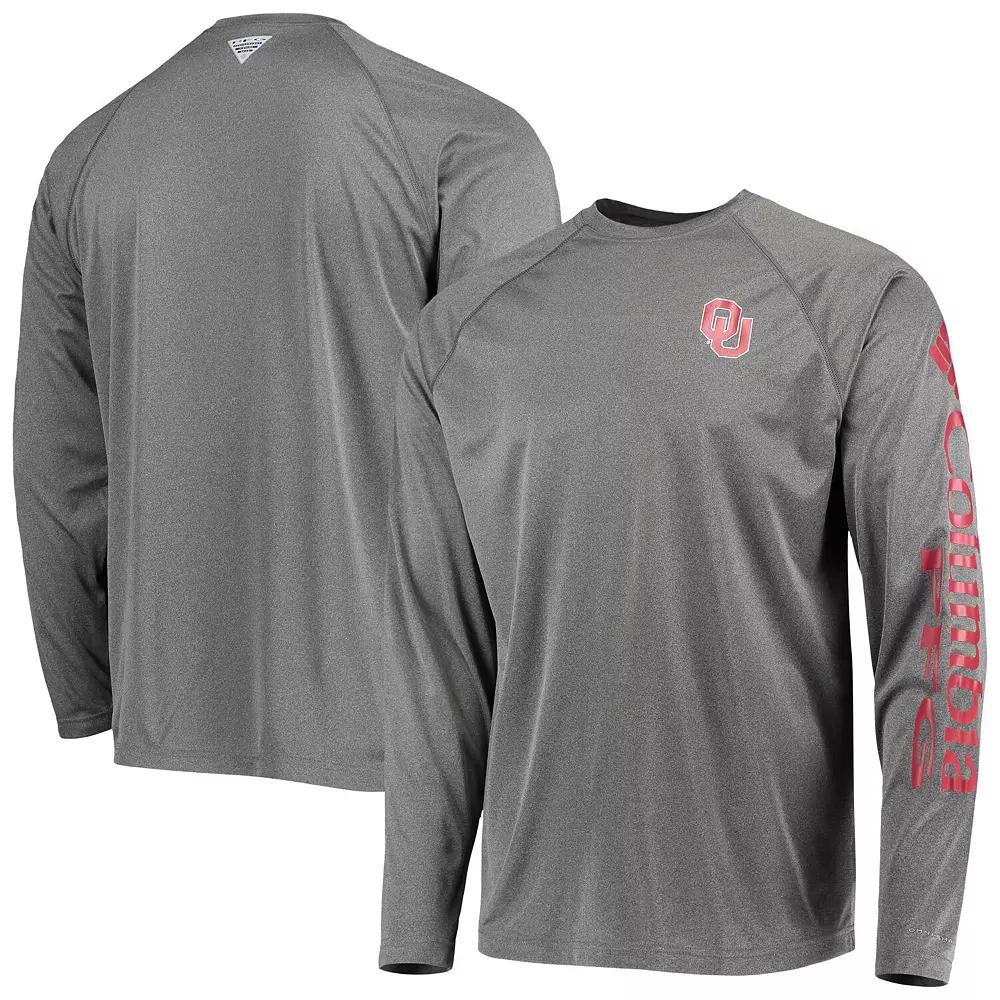 Men's Columbia Charcoal Oklahoma Sooners PFG Terminal Tackle Omni-Shade Long Sleeve T-Shirt,  Product Image