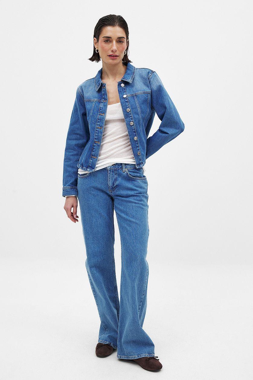 Long Sleeved Fitted Denim Shirt Product Image