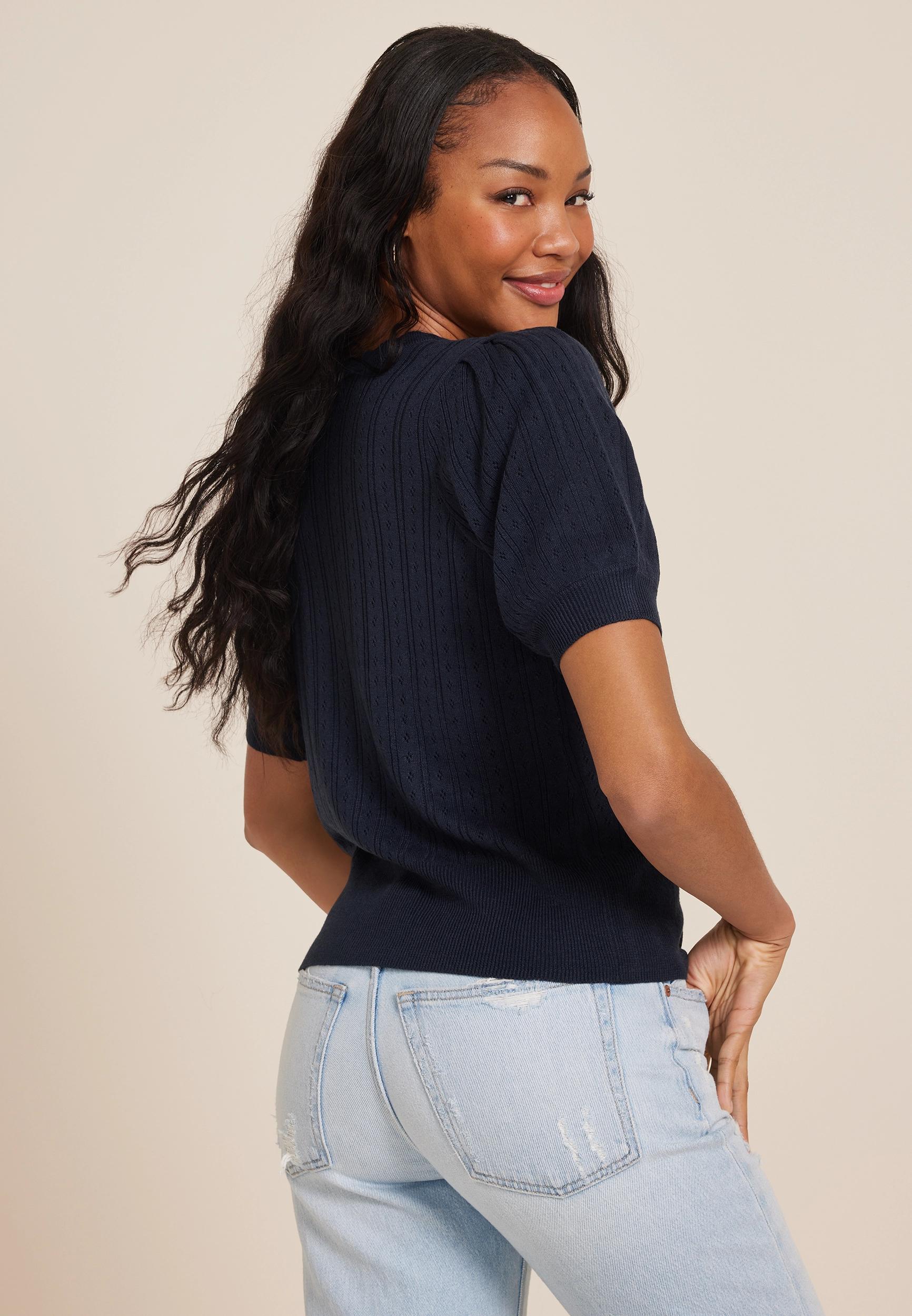 Scalloped Pointelle Cardigan Product Image