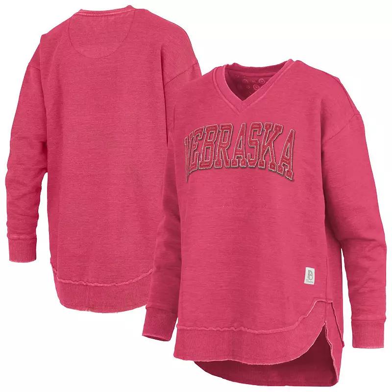 Women's Pressbox Red Georgia Bulldogs Westin Poncho V-Neck Pullover Sweatshirt,  Product Image