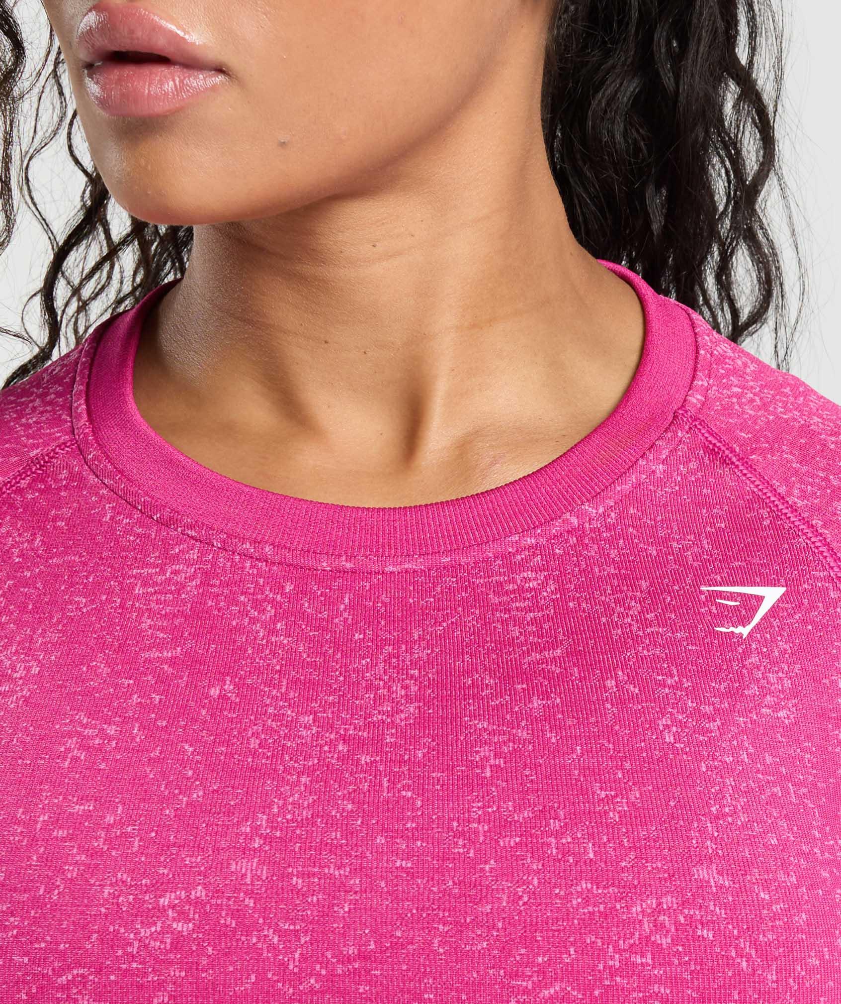 Gymshark Adapt Fleck Seamless Long Sleeve Crop Top - Winning Pink/Sour Pink Female Product Image