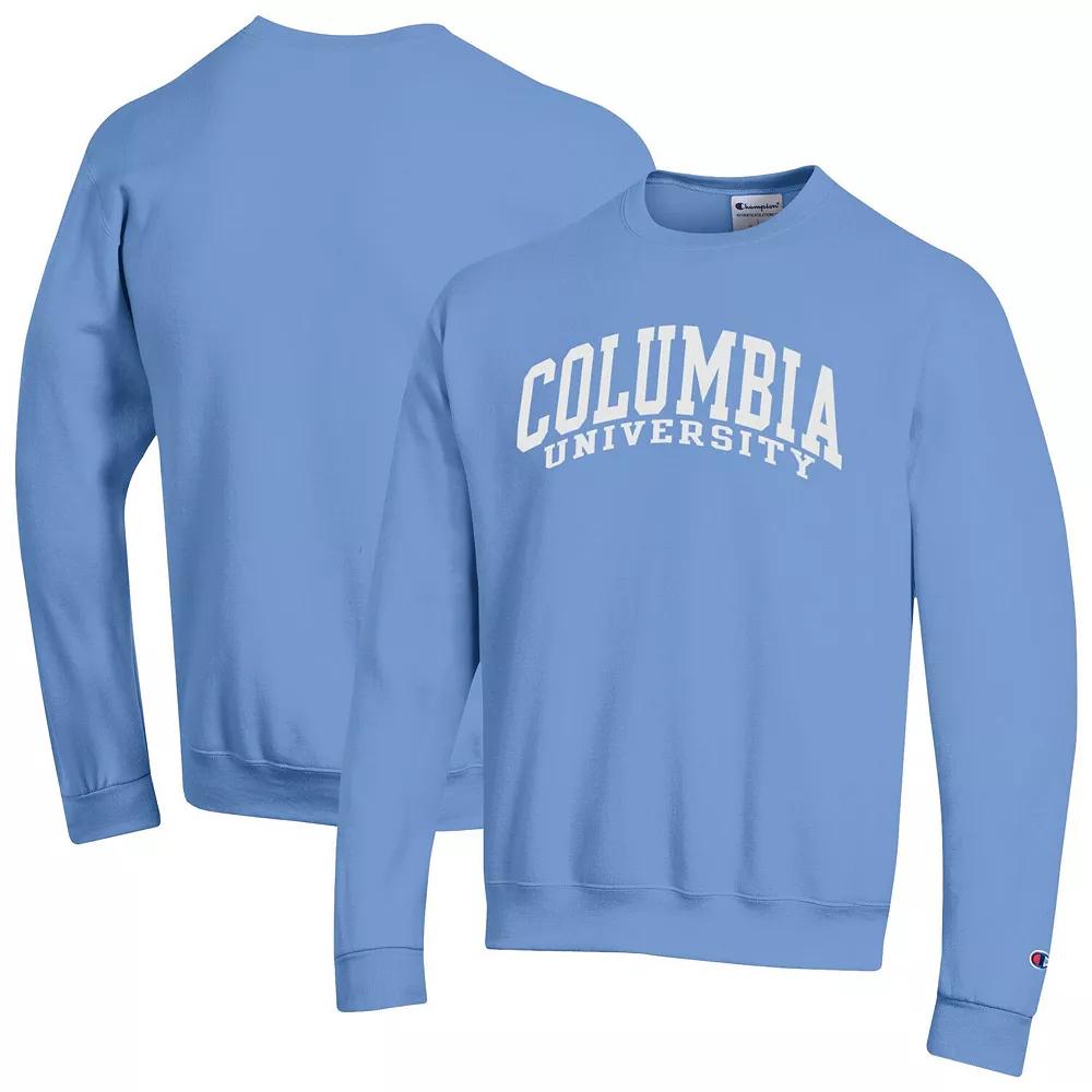 Men's Champion  Light Blue Columbia University Basic Arch Fleece Pullover Sweatshirt, Size: Medium, Nc2 Light Product Image