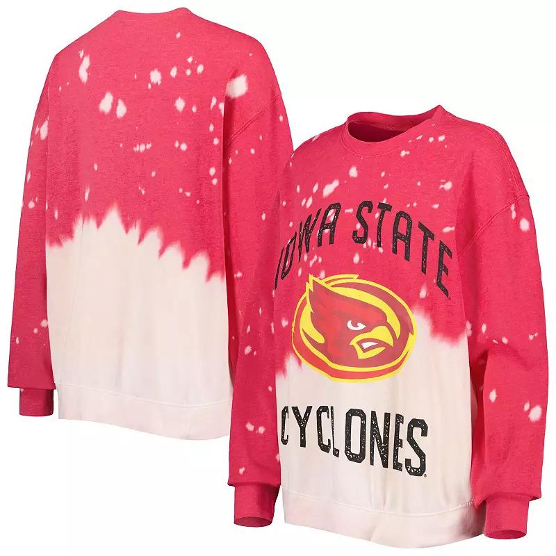 Women's Gameday Couture Cardinal Iowa State Cyclones Twice As Nice Faded Dip-Dye Pullover Long Sleeve Top, Size: Large, Red Product Image