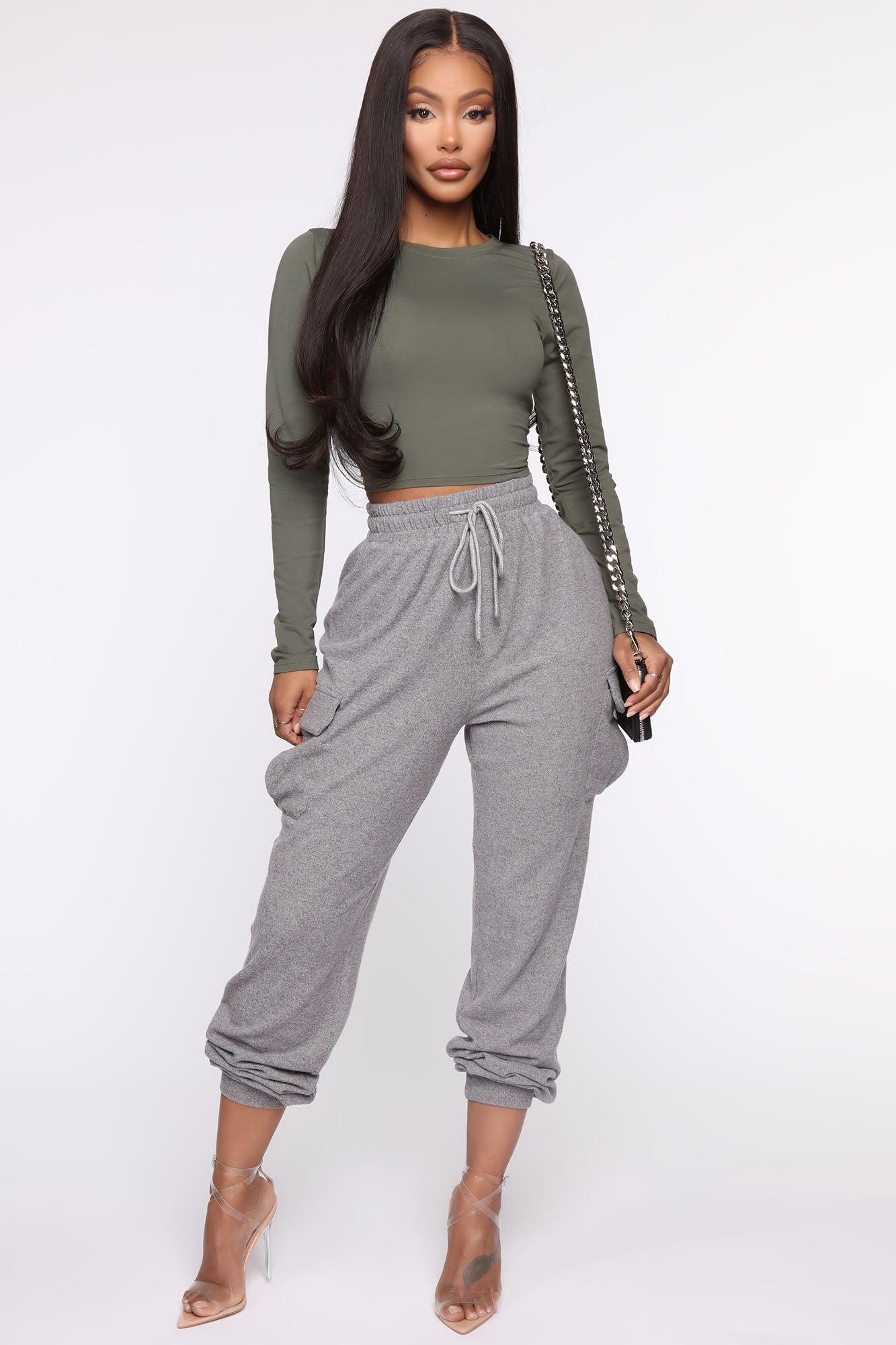 Robin Long Sleeve Top - Army Green Product Image