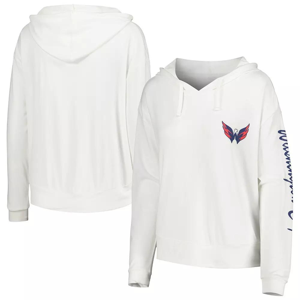 Women's Concepts Sport White Washington Capitals Accord Hacci Long Sleeve Hoodie T-Shirt,  Product Image