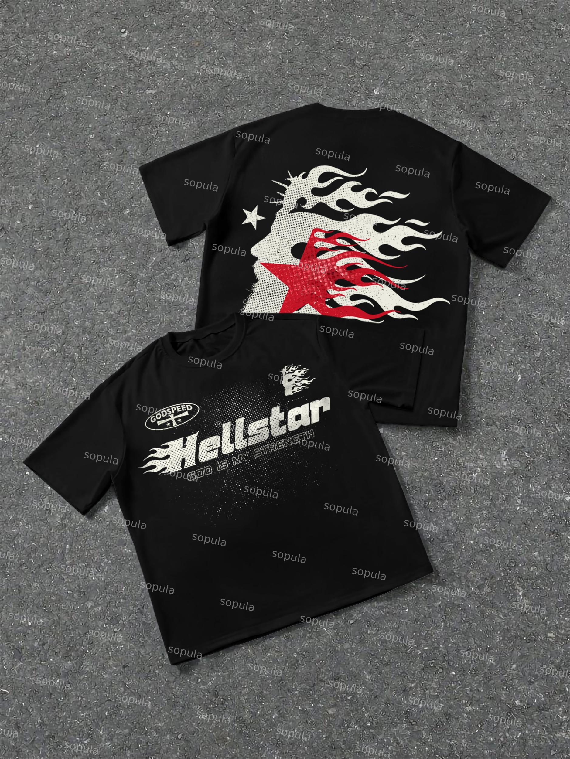 Jesus Flame Silhouette Network Vintage Graphic Cotton T-Shirt Product Image