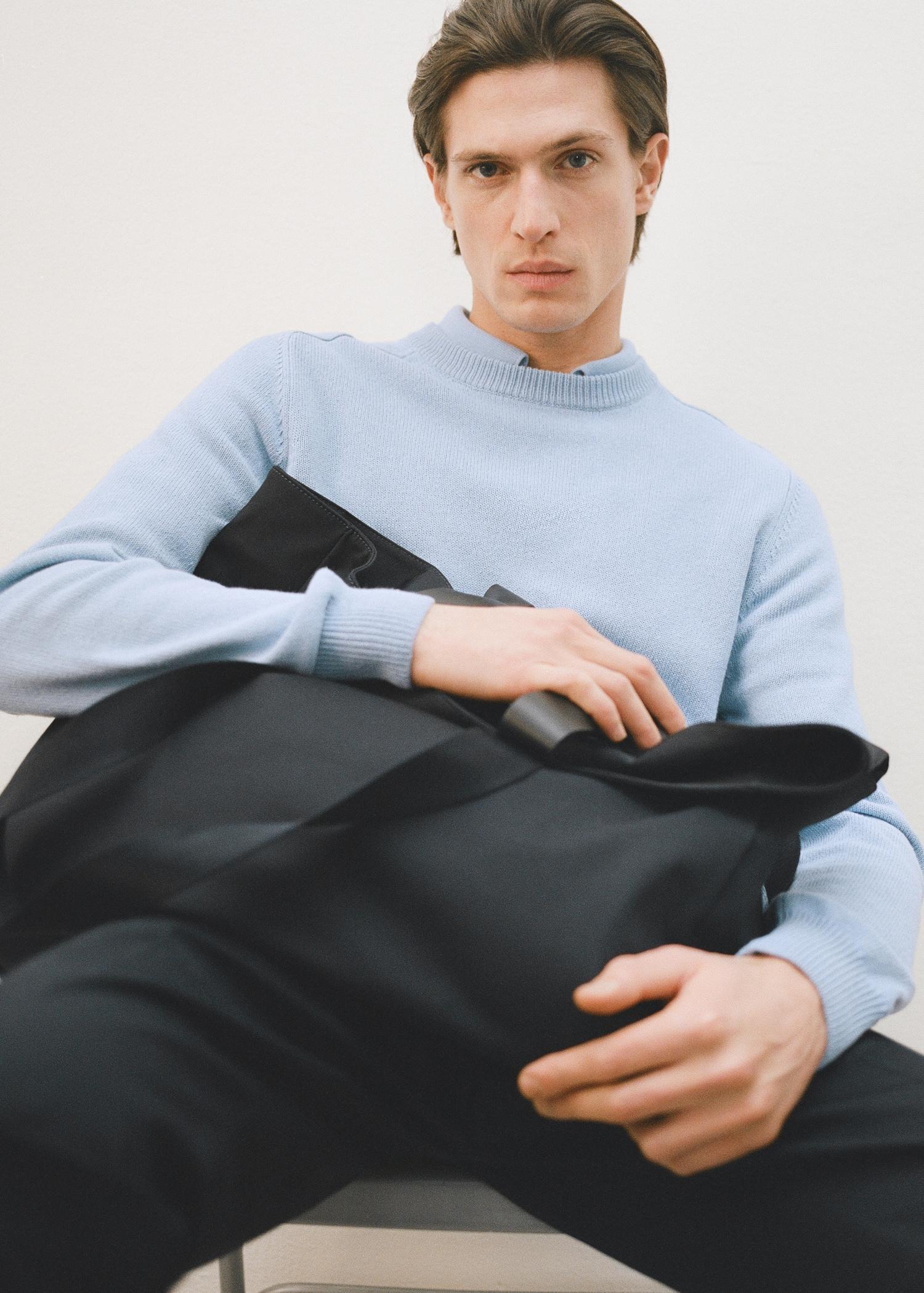 Knitted cotton sweater - Men | MANGO USA Product Image