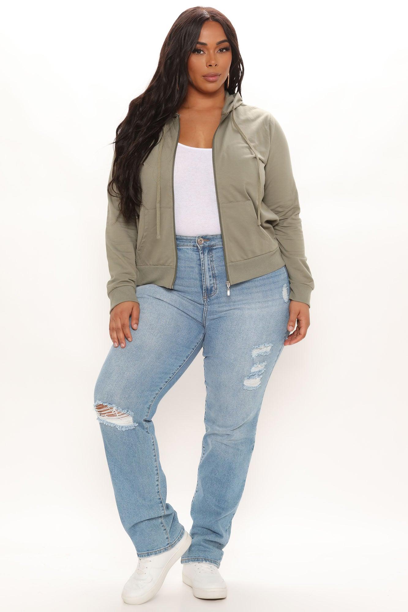 Latest And Greatest French Terry Zip Hoodie - Olive Product Image