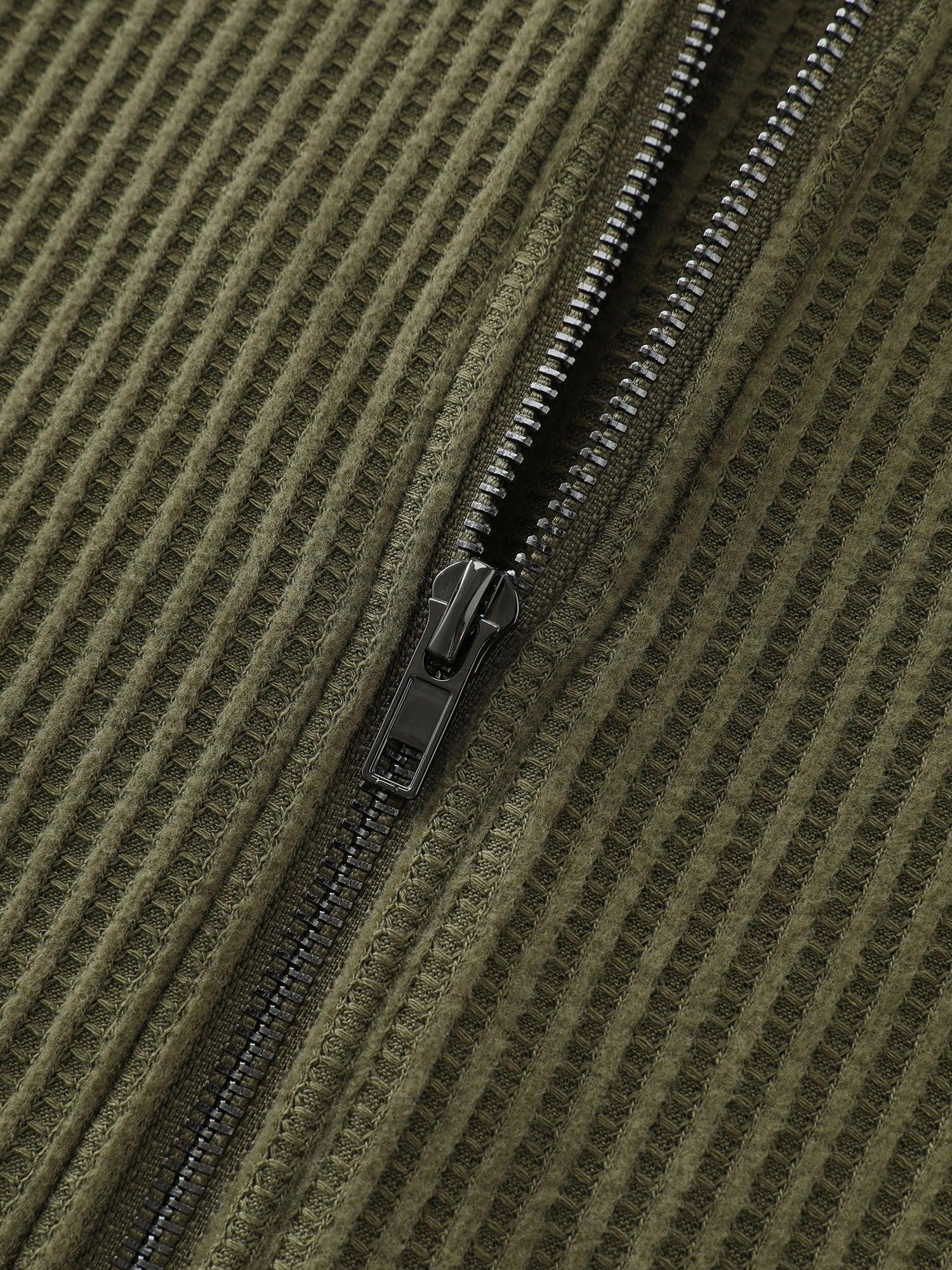 Ribbed Texture Pockets Hooded Coat Female Product Image