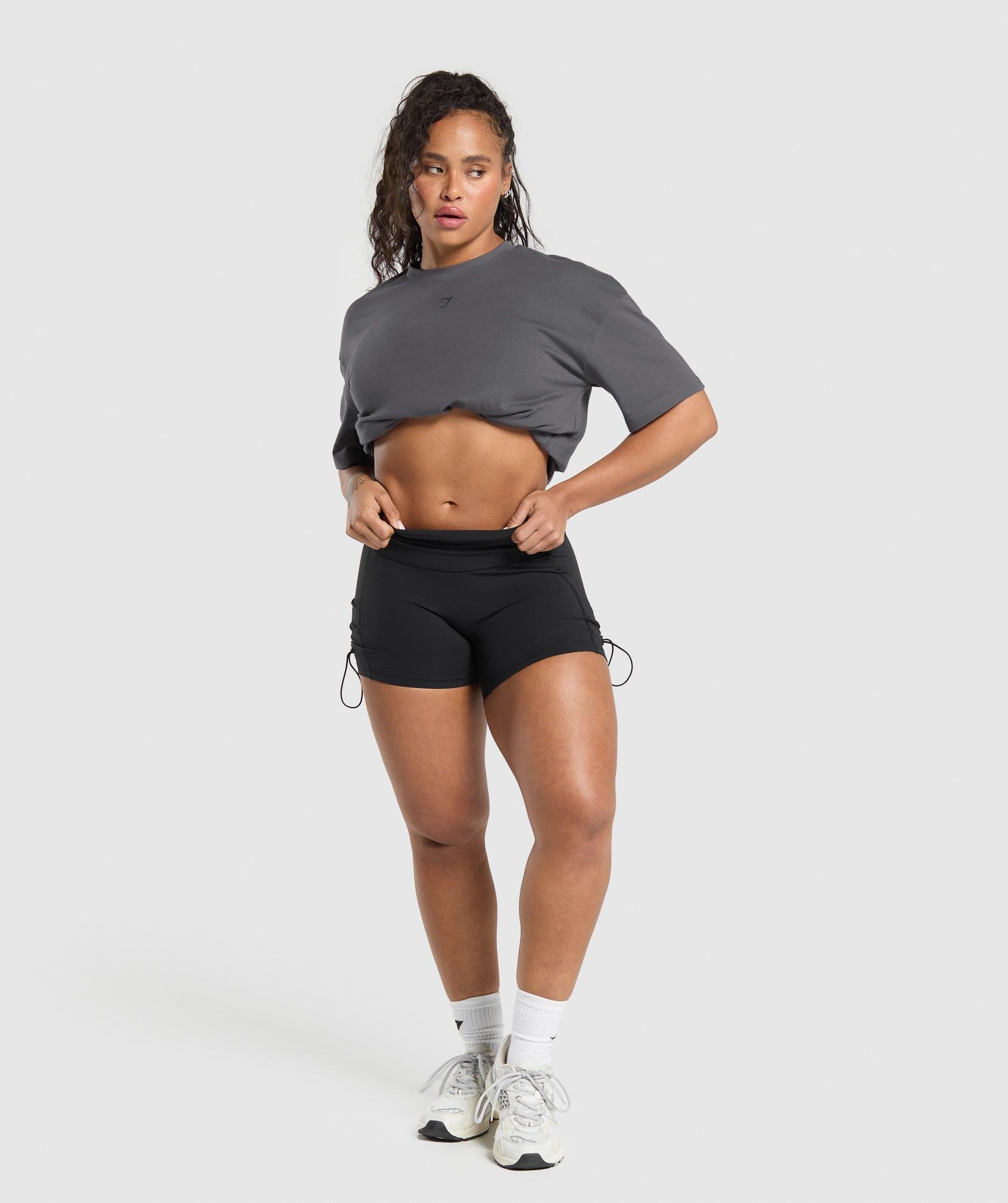 Gymshark Back Gains Graphic Oversized Tee - Graphite Grey Female Product Image