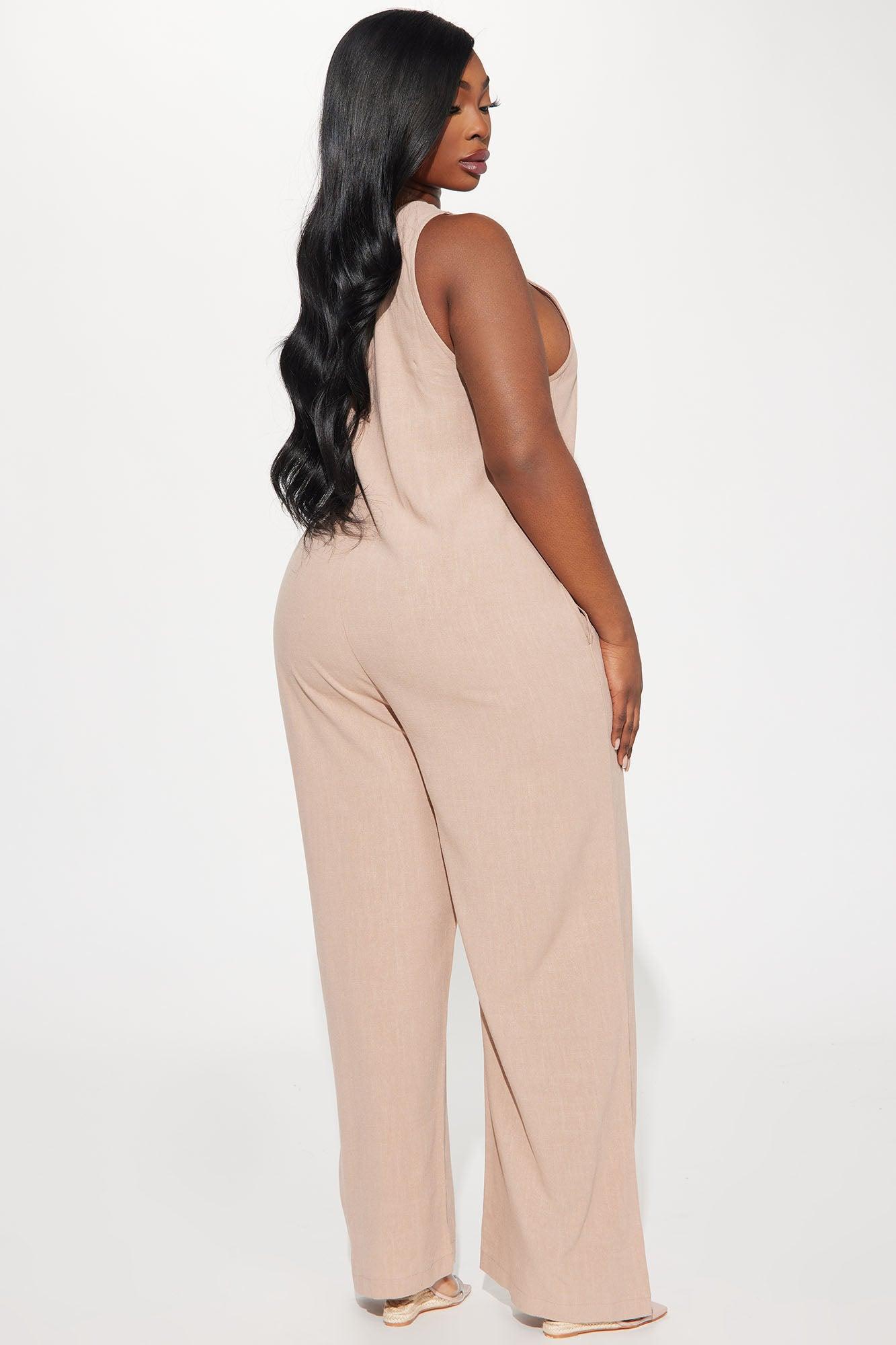 Won't Get Over You Jumpsuit  - Taupe Product Image