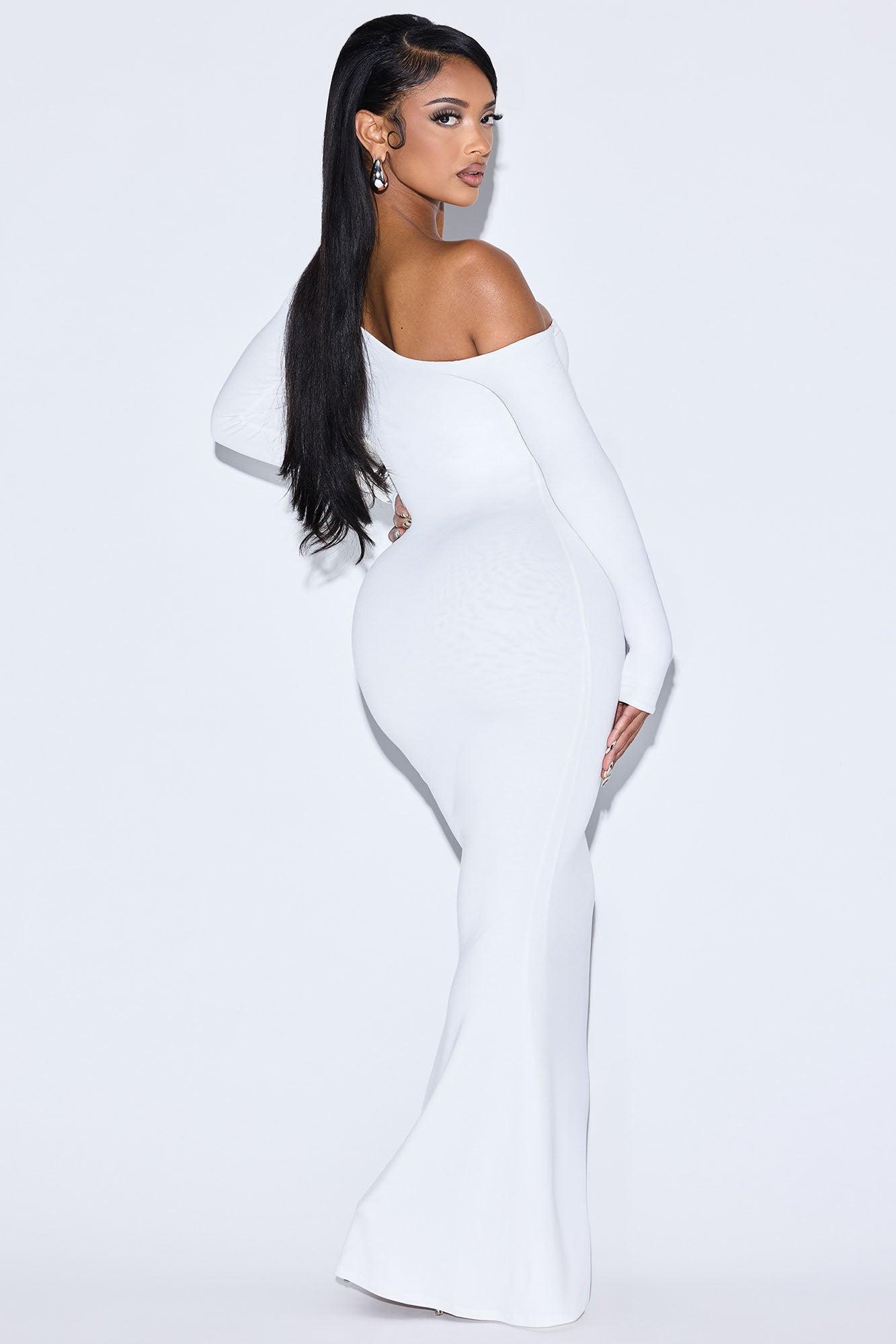 Leia Off Shoulder Maxi Dress - Off White Female Product Image