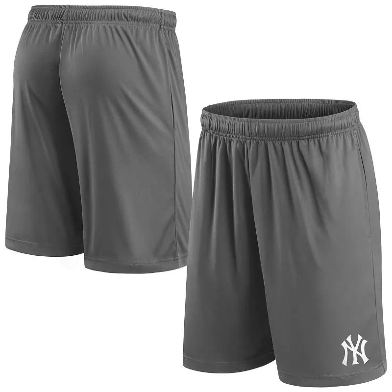 Mens Fanatics Gray New York Yankees Primary Logo Shorts Product Image