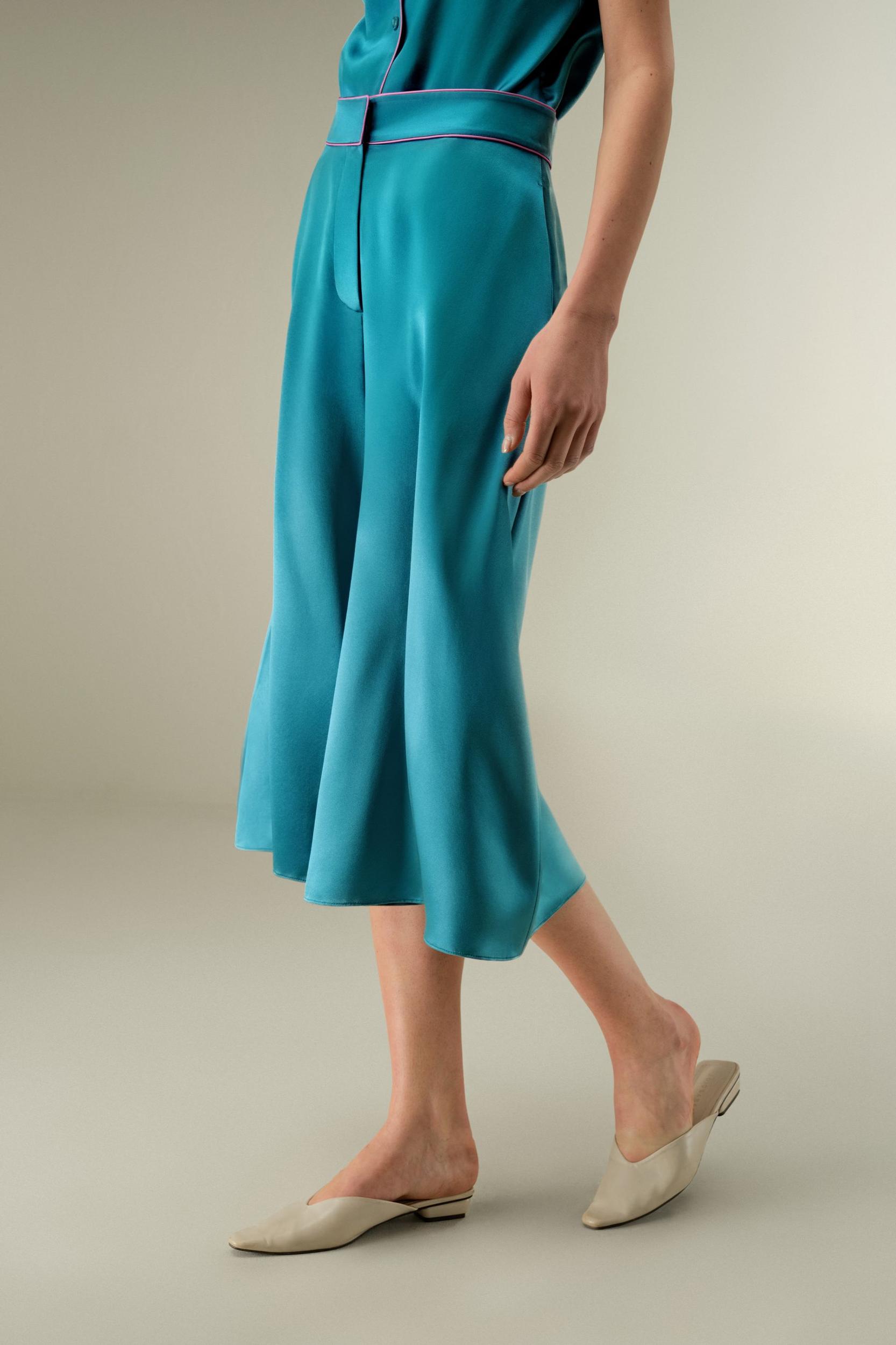 LILYSILK x Elizabeth Womens Capri Trousers Silk - Brick Red 100% OEKO Silk - Comfortable Wide Leg Pants 16 Product Image