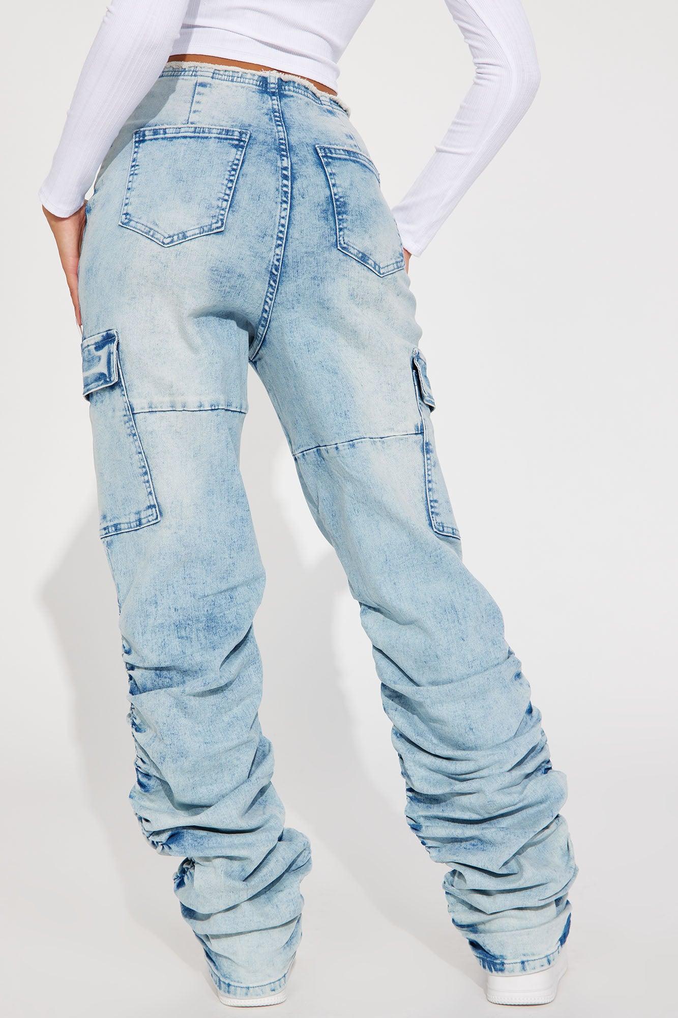 Nobody Else Stretch Stacked Cargo Jean - Medium Wash Product Image