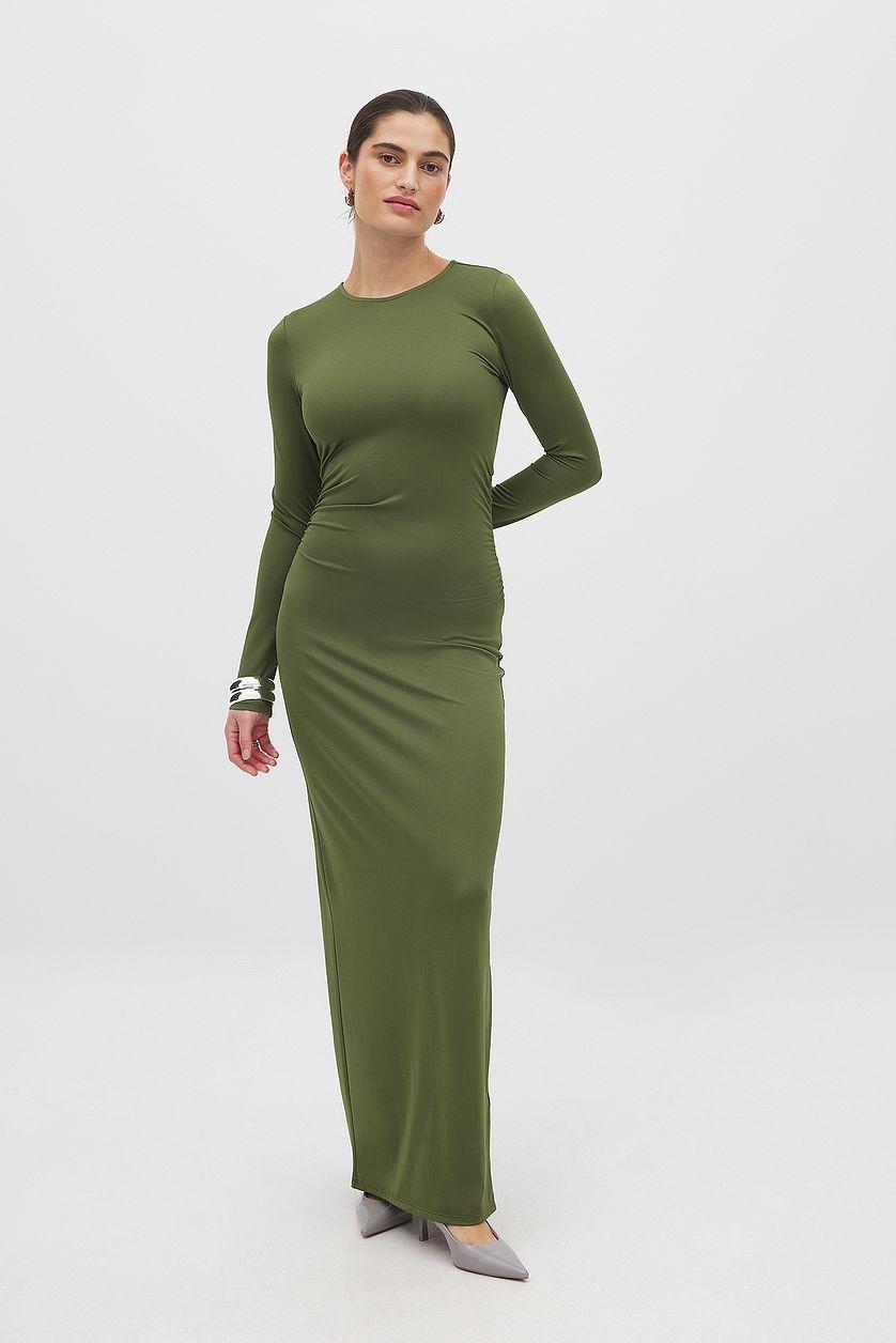 Long Sleeve Maxi Dress Green Product Image