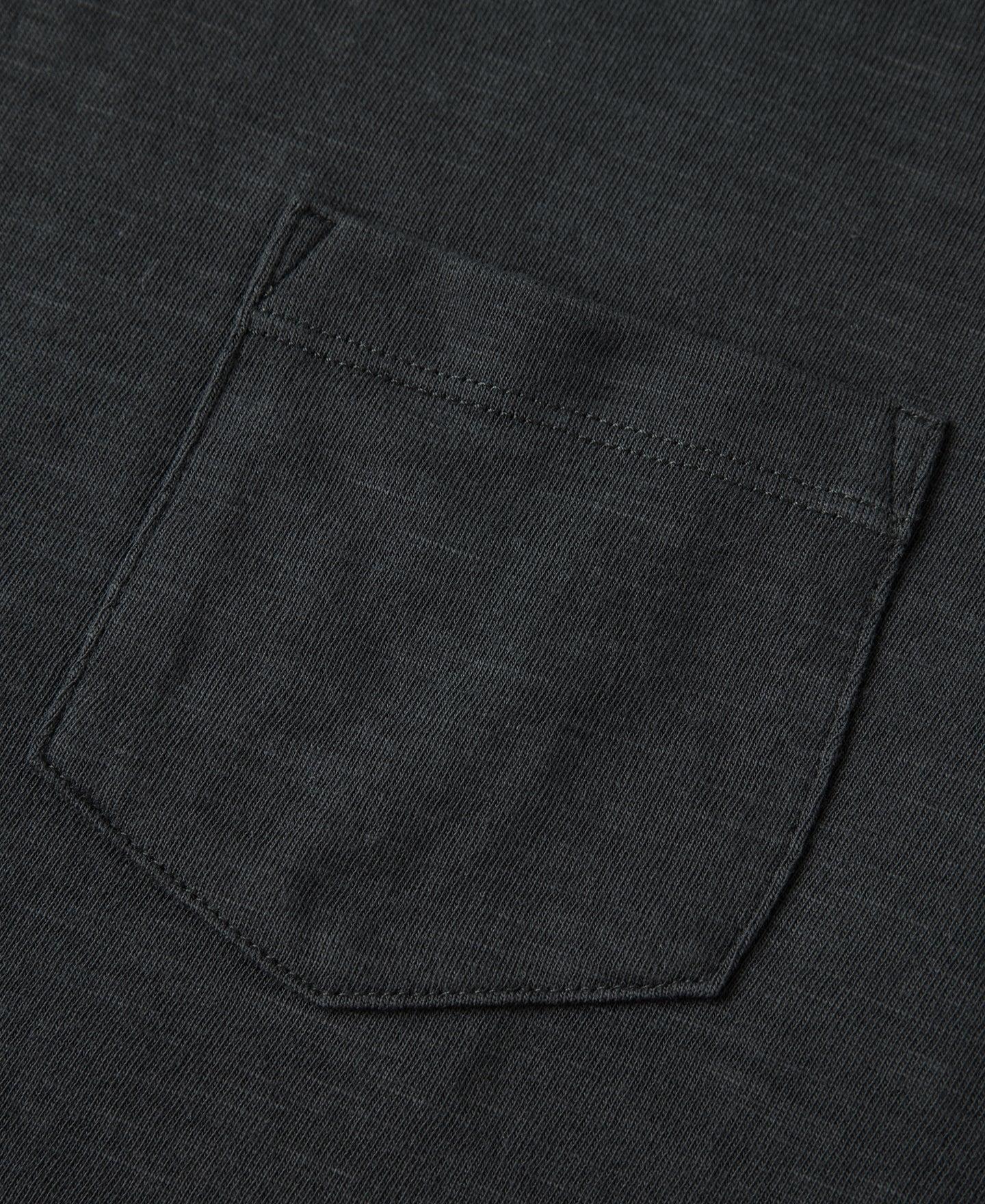 Loopwheel Tubular Slub Cotton Pocket T-Shirt - Vintage Black Product Image