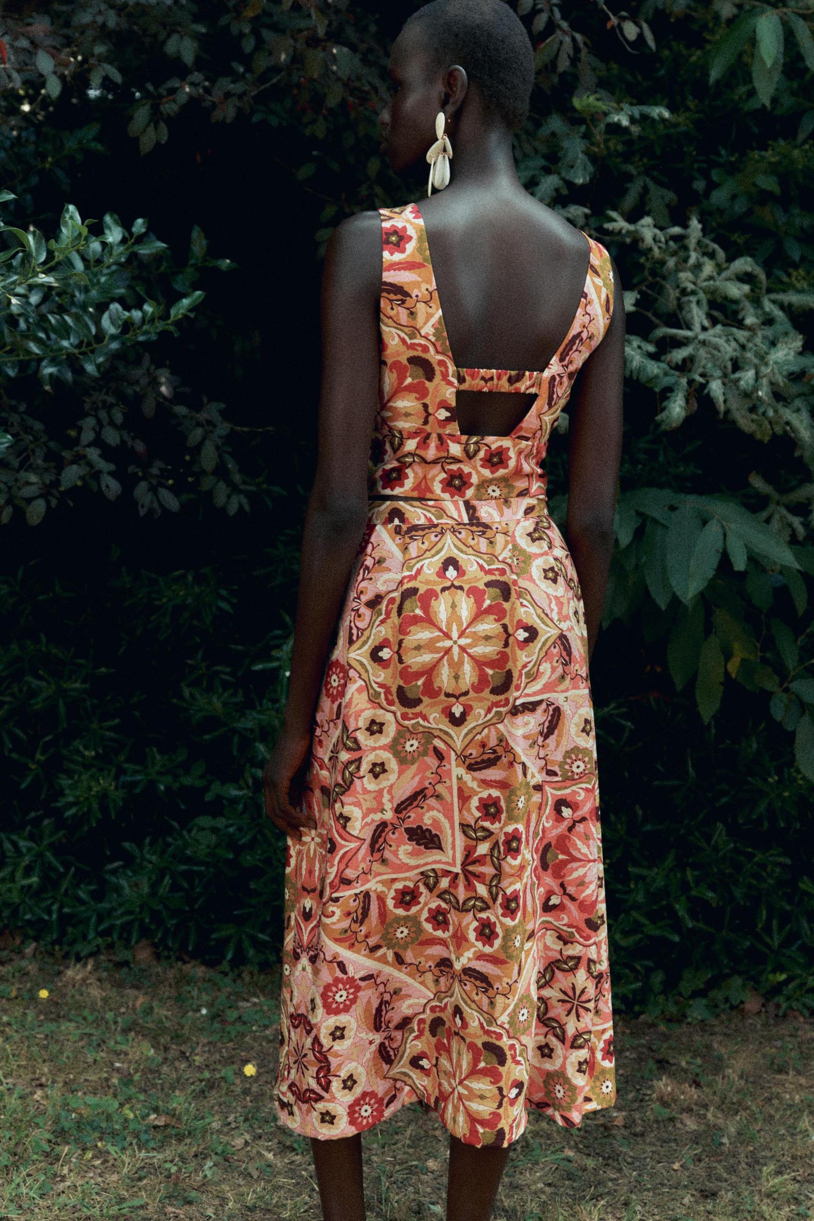 PRINTED RUSTIC MIDI SKIRT Product Image