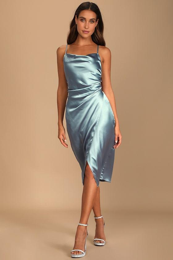 Hollywood Woman Satin Midi Dress Product Image