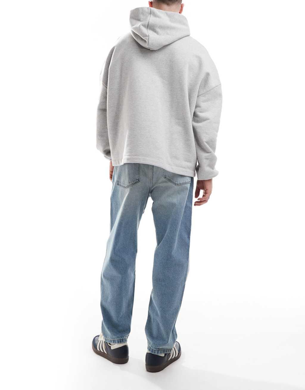 ASOS DESIGN barrel fit jeans in light wash blue Product Image