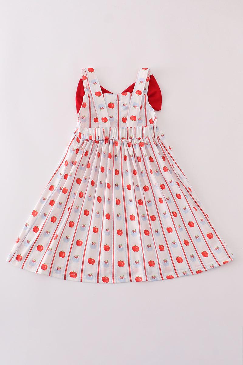 Red apple bow dress Product Image