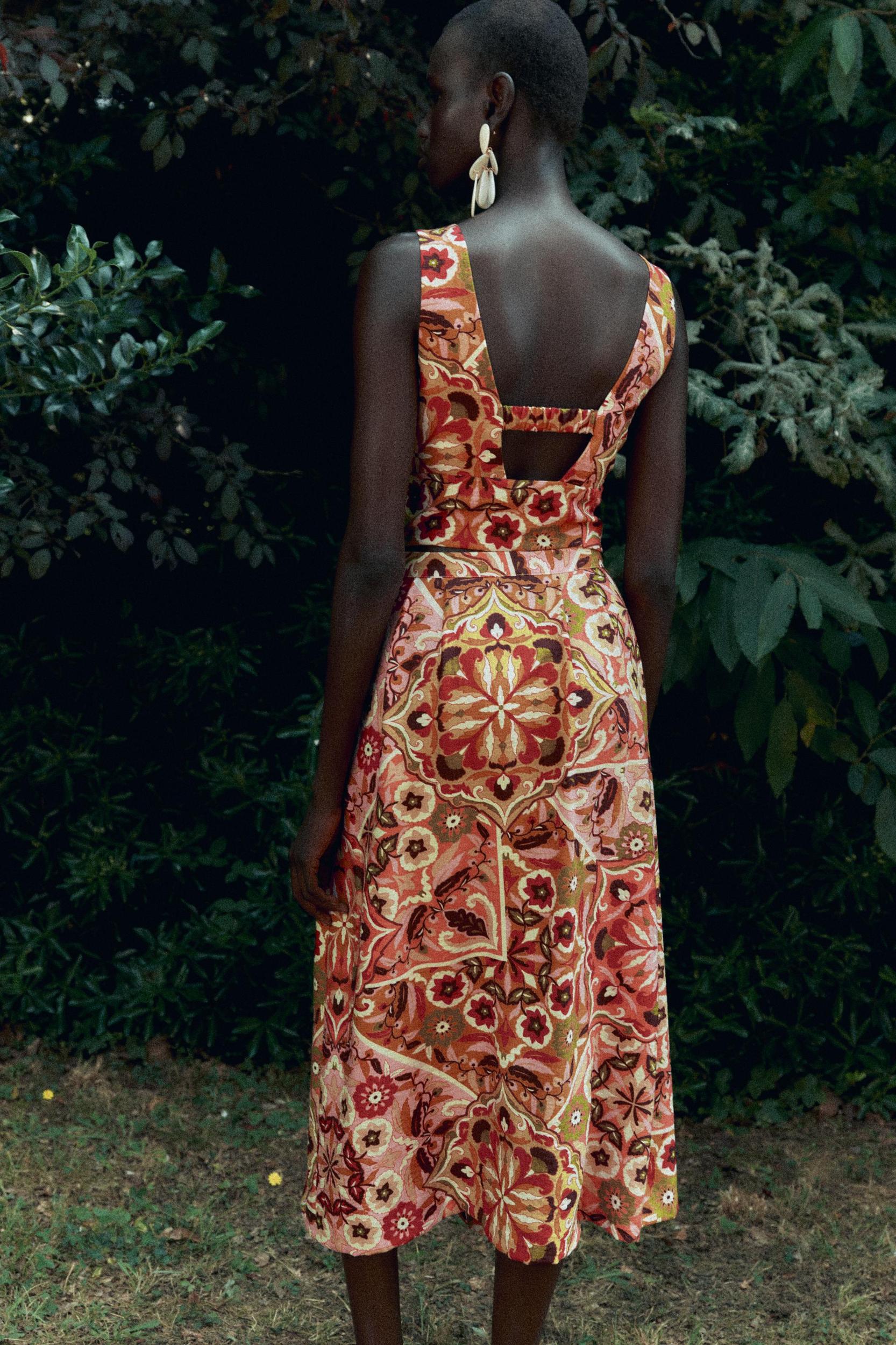 PRINTED RUSTIC MIDI SKIRT Product Image