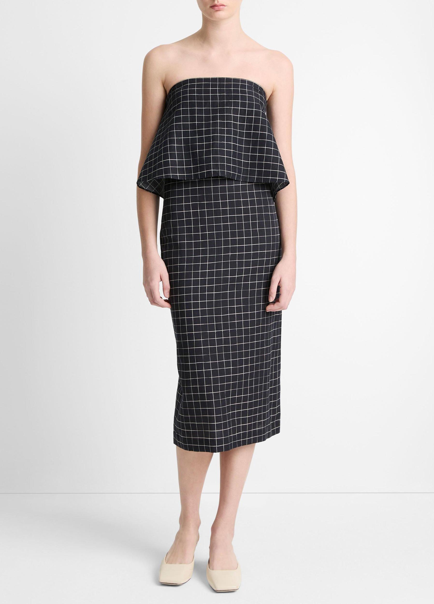 Trellis Plaid Cotton-Blend Pencil Skirt Product Image
