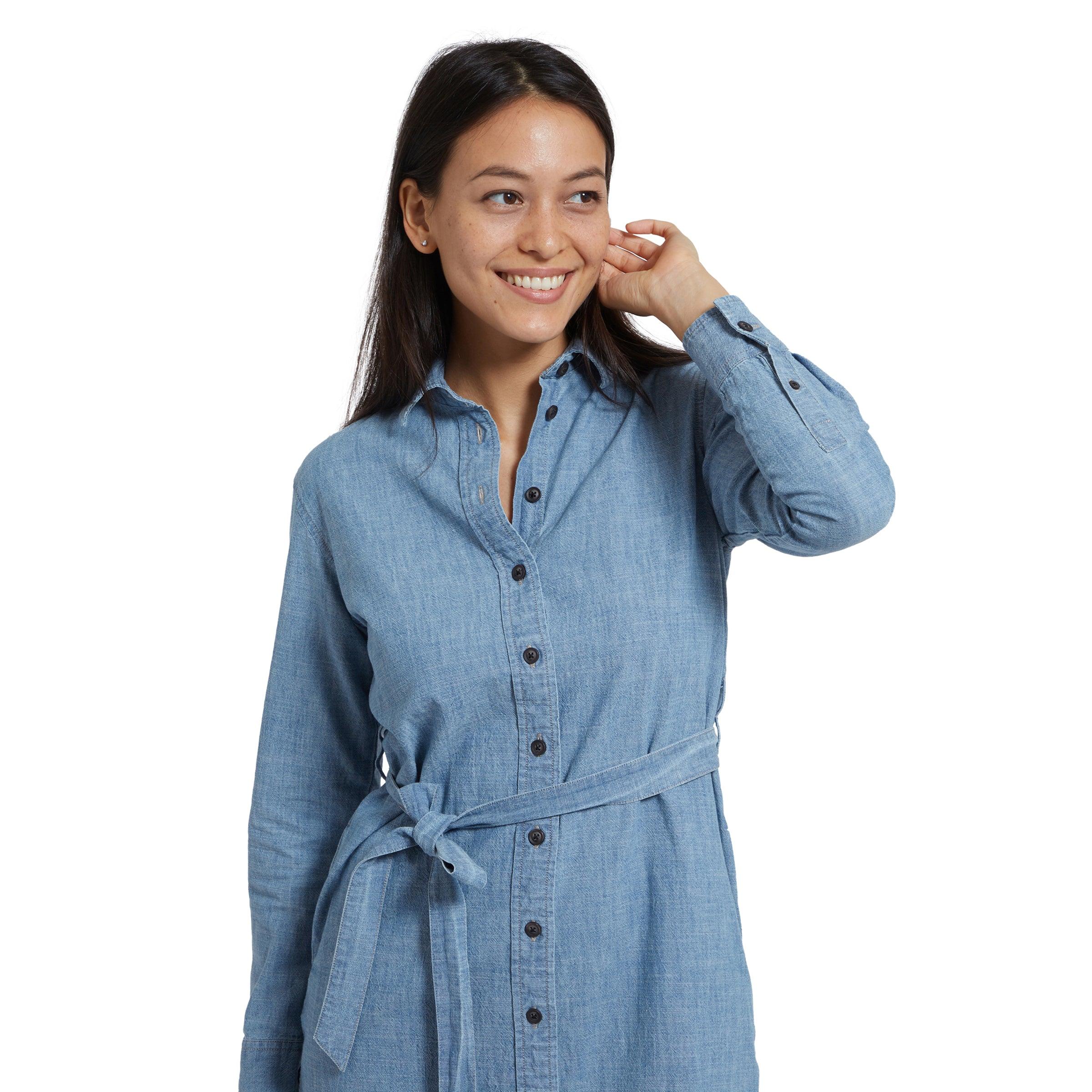 Mimi Chambray Shirt Dress - Light Blue (Final Sale) Female Product Image