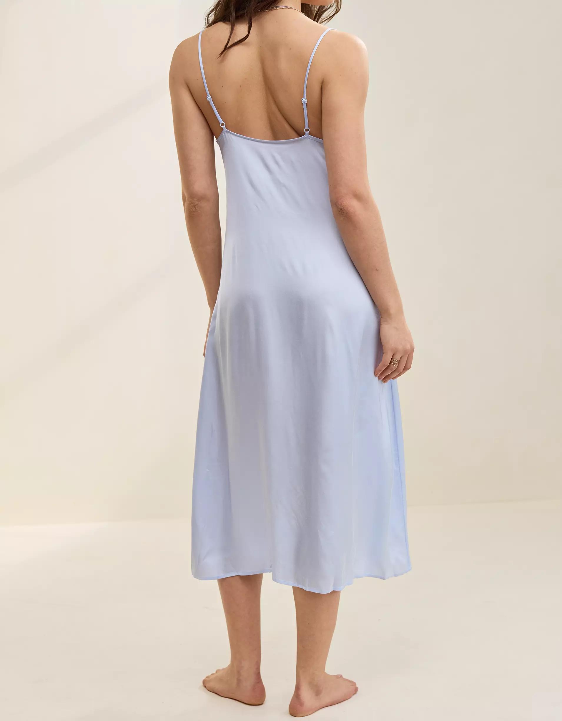 Aerie Satin Midi Dress Product Image