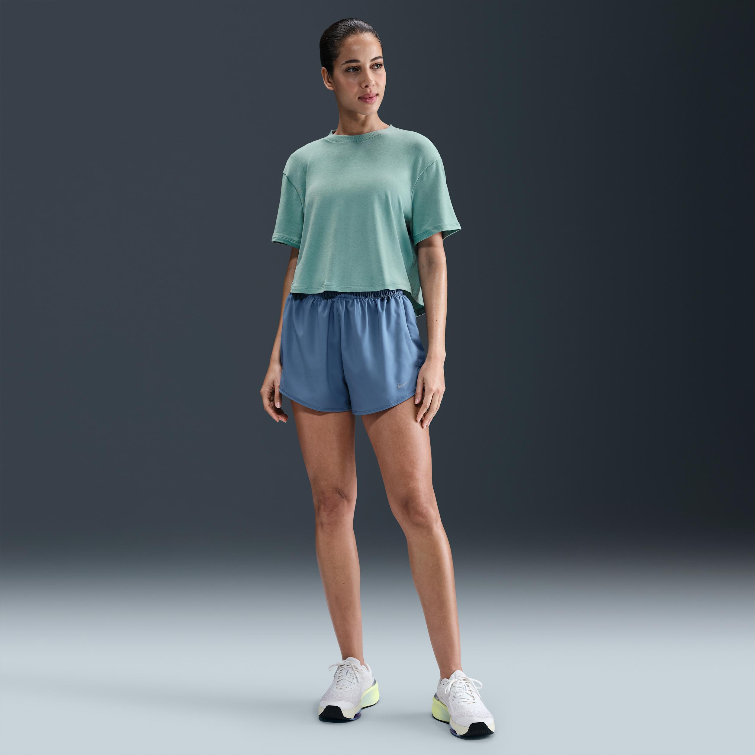 Nike Womens One Relaxed Dri-FIT Cropped Short-Sleeve Top | HJ1065-017 Product Image