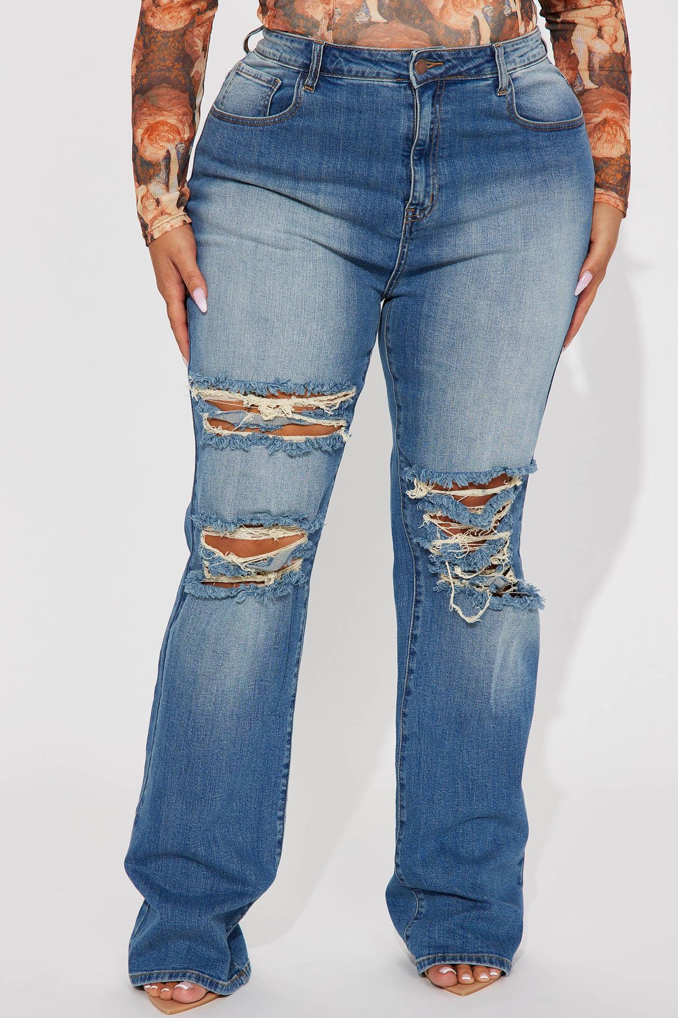 Let It Be Stretch Straight Leg Jeans - Medium Wash Product Image