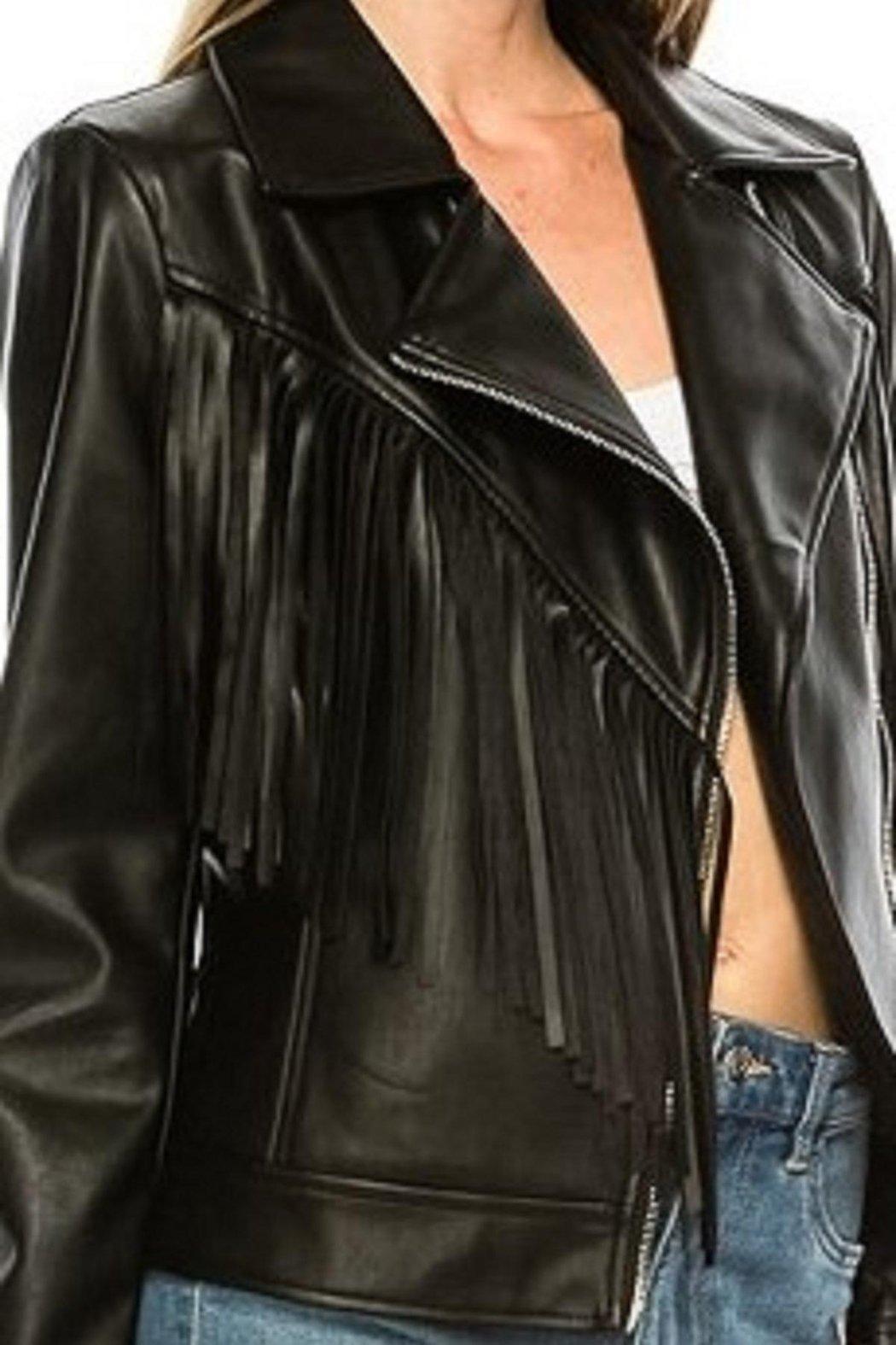 Black Fringe Jacket Product Image