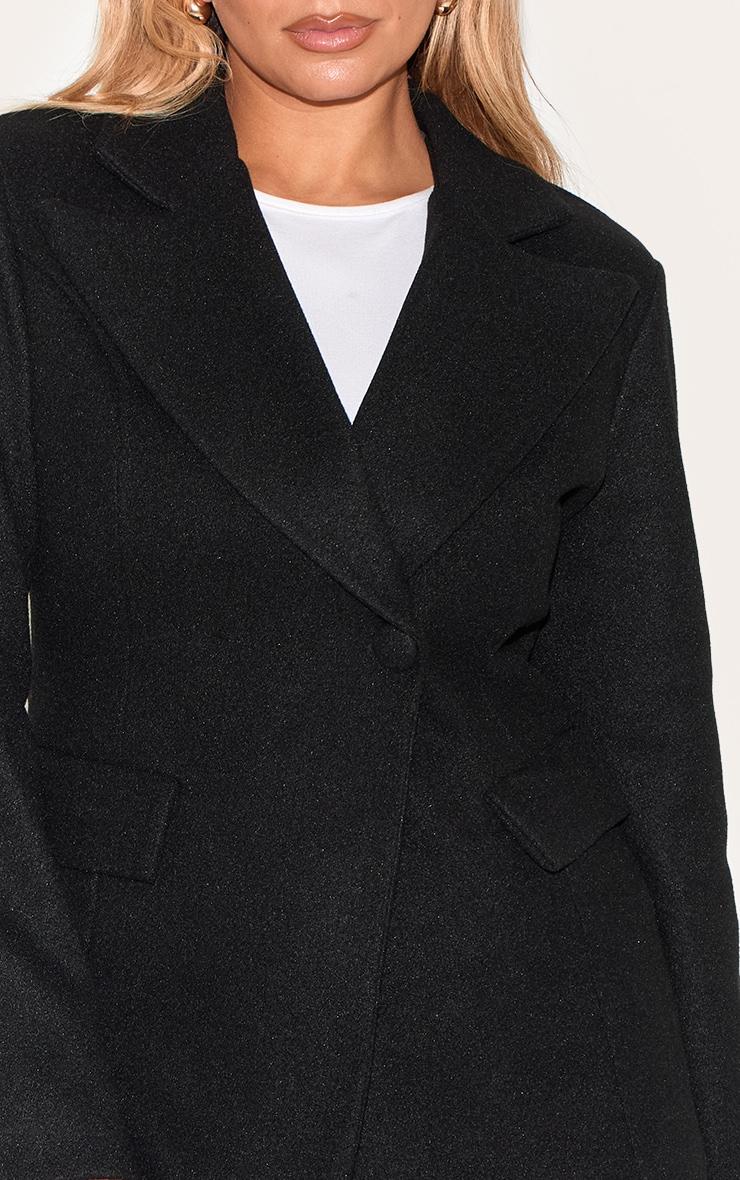 Shape Black Wool Look Cinched Waist Blazer Product Image